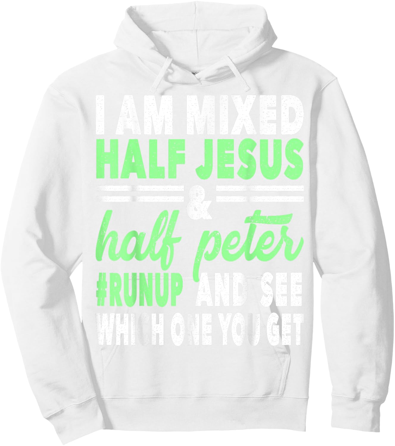 Mixed Half Jesus and Half Peter Gift a Christians Hoodie - Hoodie | White