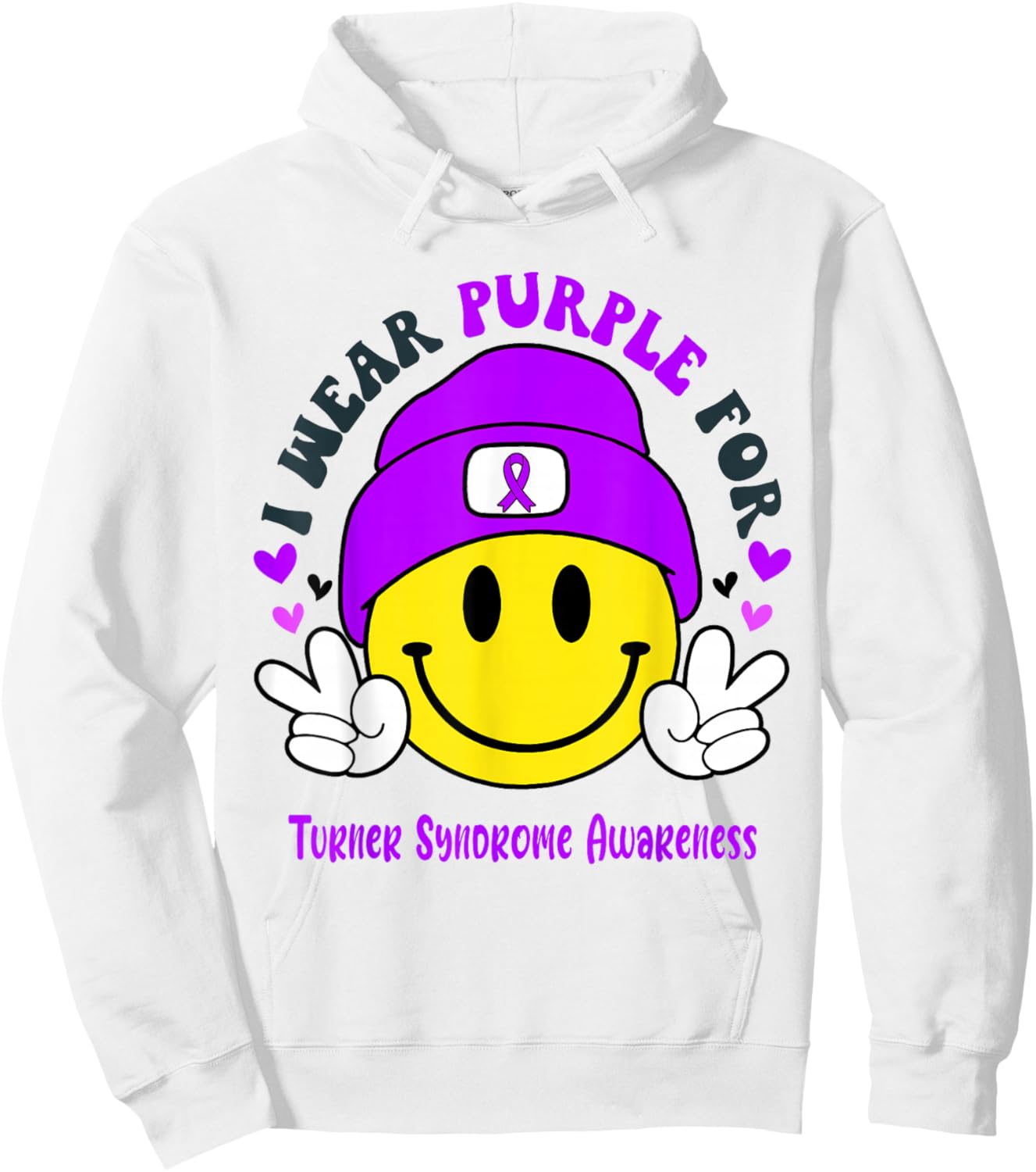 I Wear Purple for Turner Syndrome Awareness Hoodie - Hoodie | White