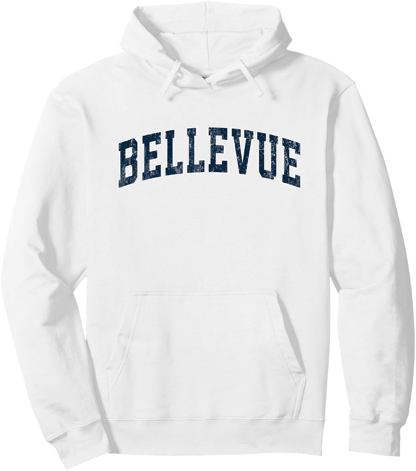 Bellevue Wisconsin WI Vintage Sports Design Navy Design Hoodie - Hoodie | White