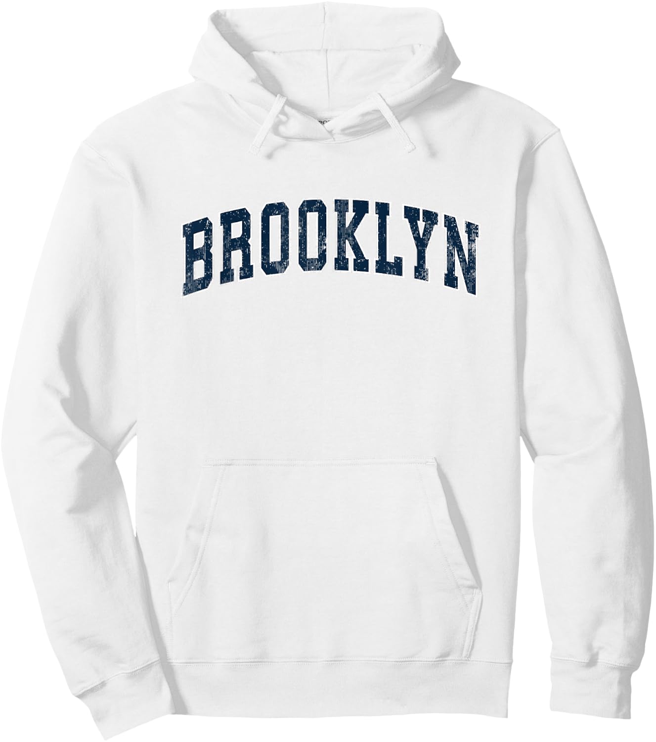 Brooklyn New York NY Vintage Sports Design Navy Design Hoodie - Hoodie | White