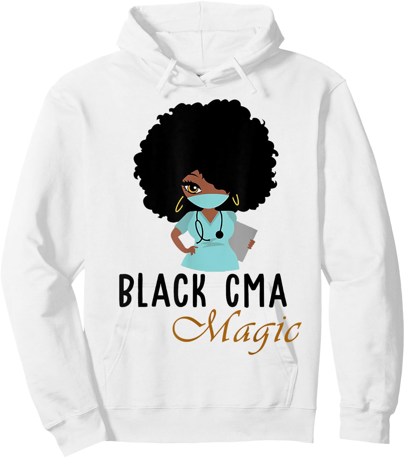 Black CMA Magic Gift Nurse Women 2021 Hoodie - Hoodie | White