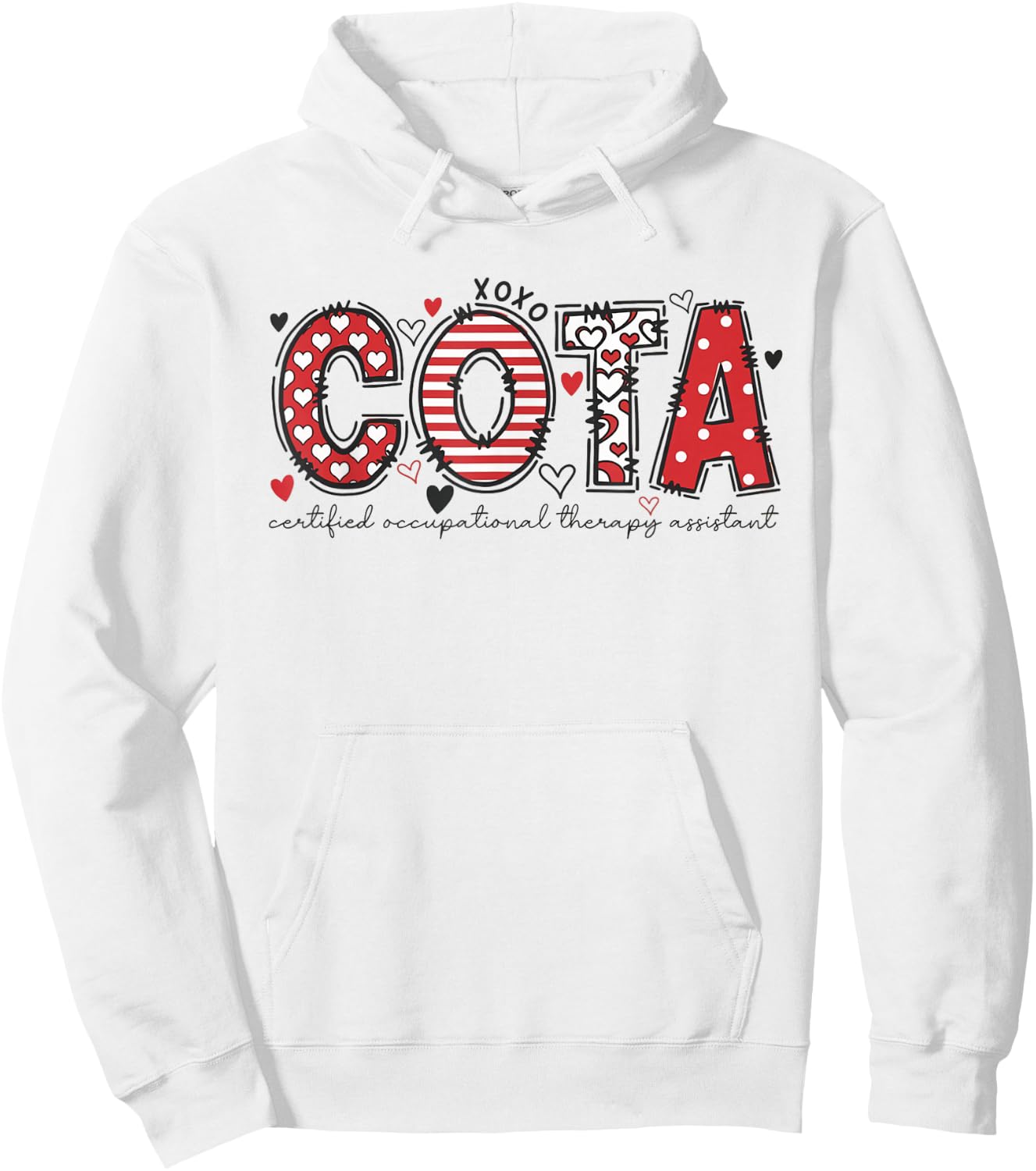 COTA Valentine Certificated Occupational Therapy Assistant Hoodie - Hoodie | White