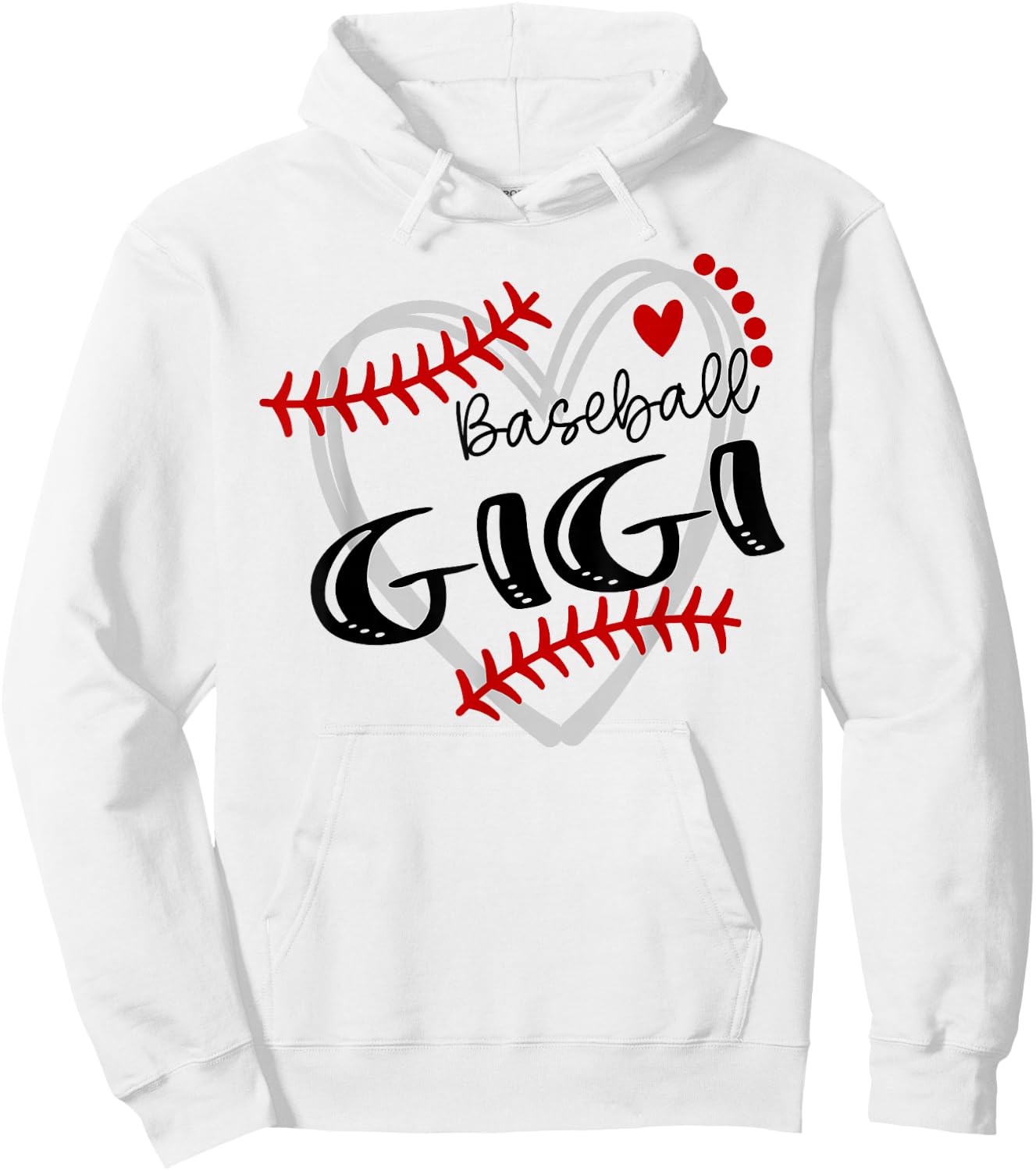 Personalized Baseball Heart Cute Gigi Women Baseball Hoodie - Hoodie | White
