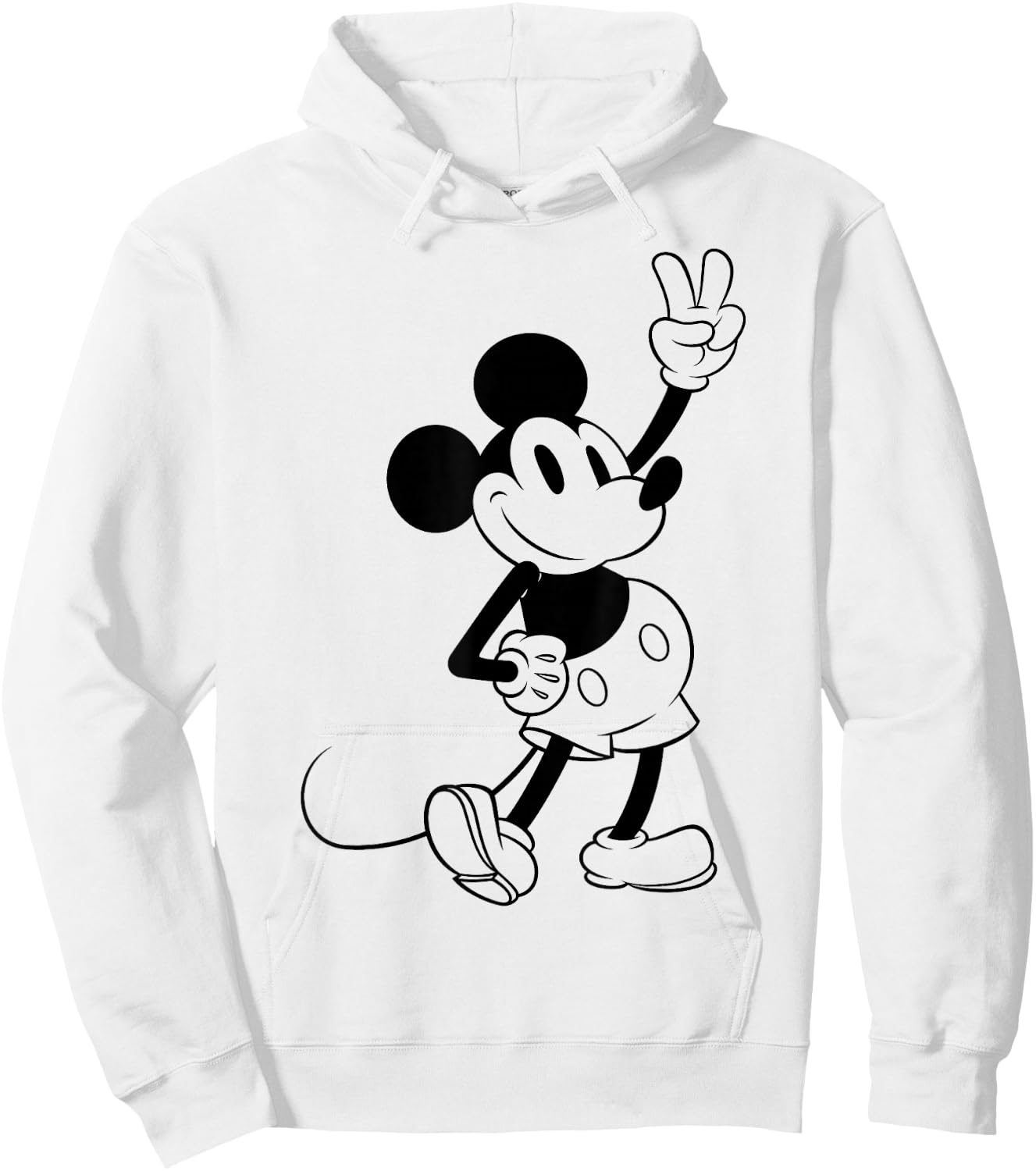 Disney Mickey And Friends Mickey Peace Outline Hoodie - Hoodie | White