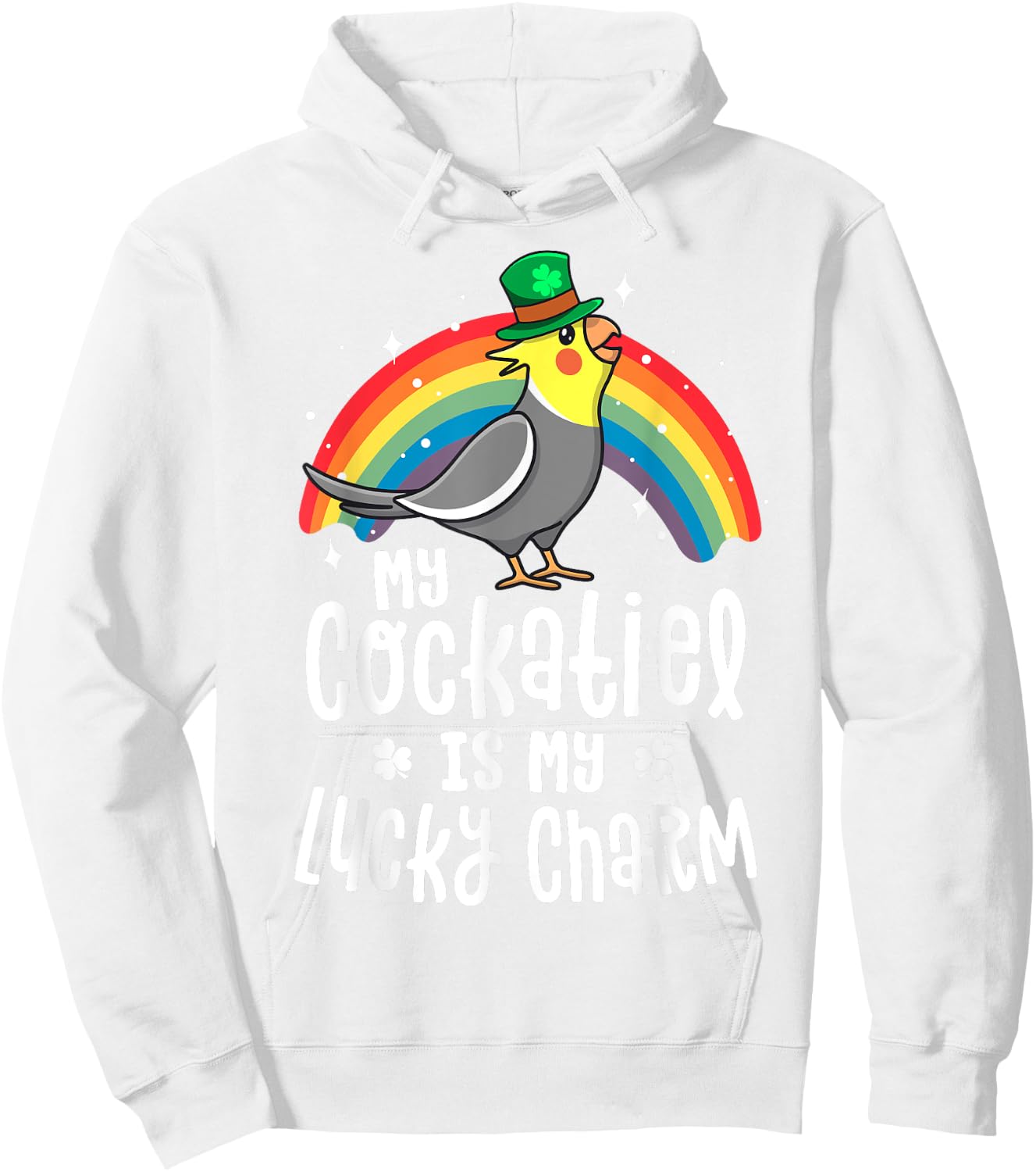 Cockatiel St Patricks Day Shirt Bird Parrot Gift Hoodie - Hoodie | White