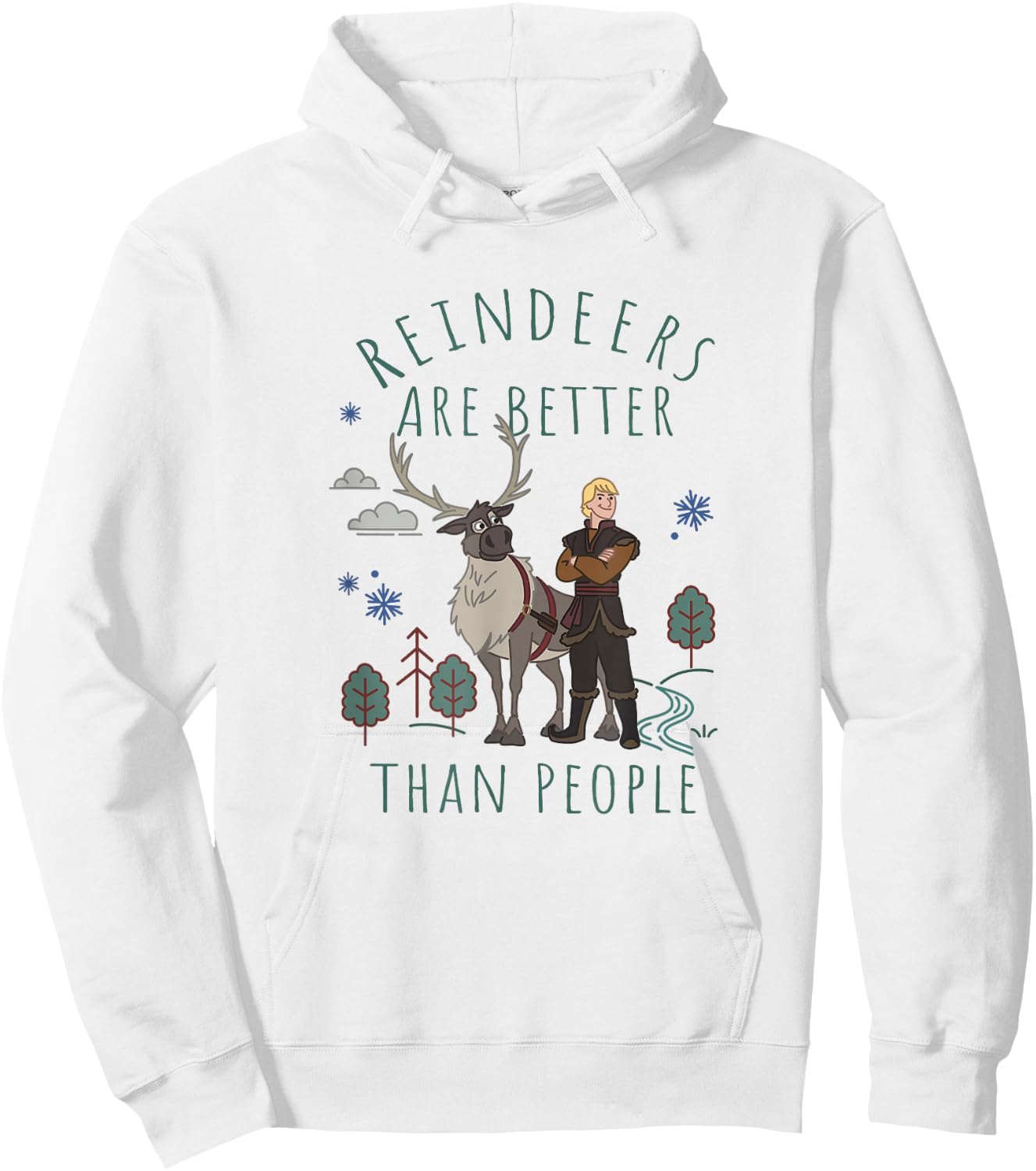 Disney Frozen Kristoff & Sven Reindeers Are Better Hoodie - Hoodie | White