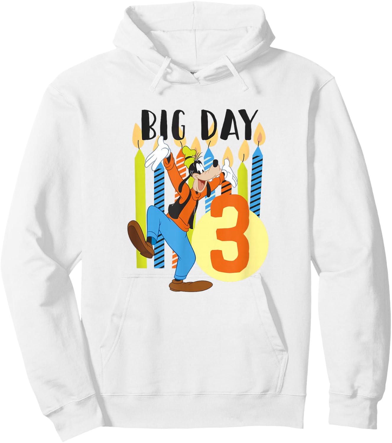 Disney Goofy Birthday Big Day 3 Years Old Hoodie - Hoodie | White