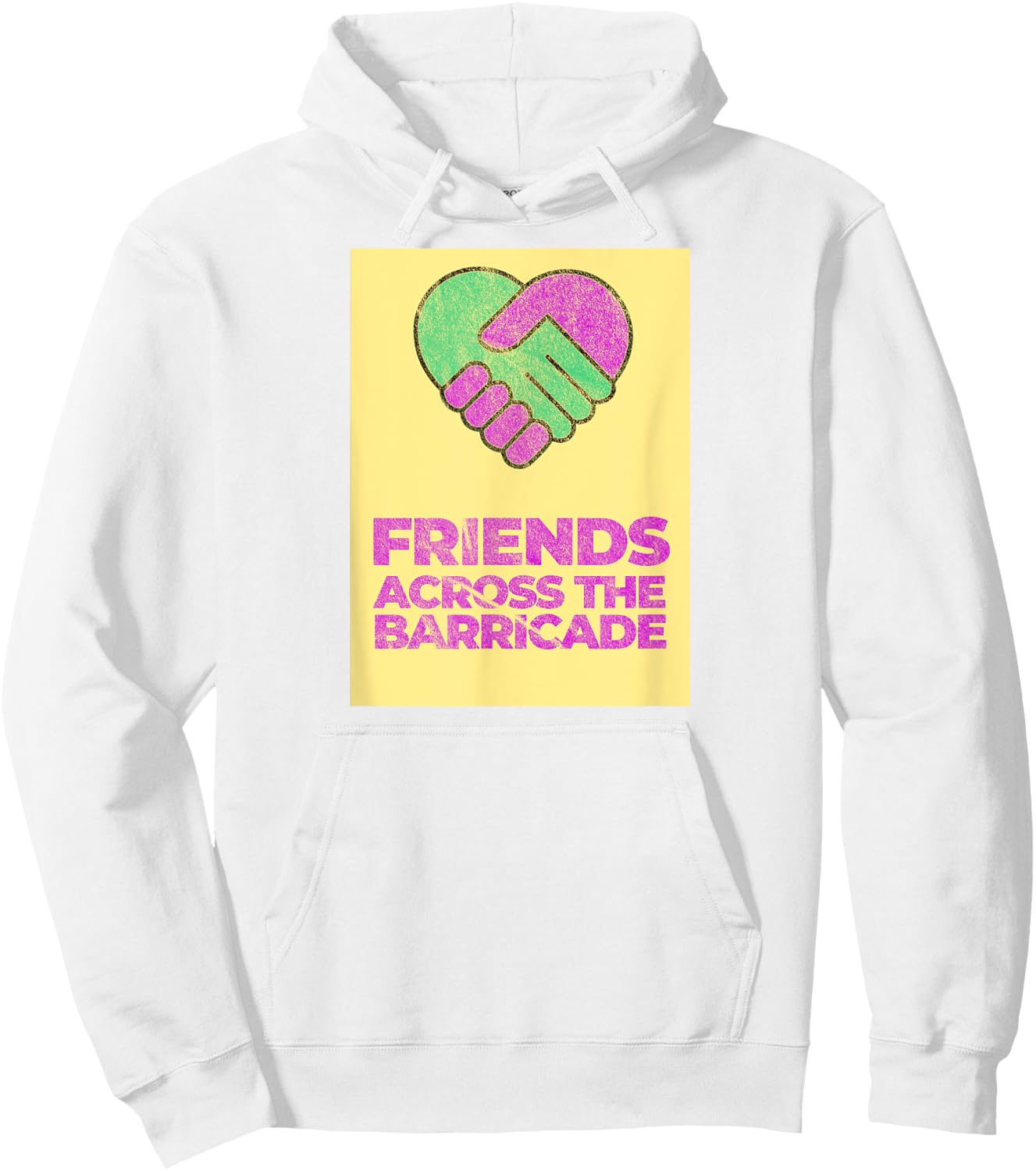 Friends Across The Barricade (1990 Vintage Worn Look) Hoodie - Hoodie | White