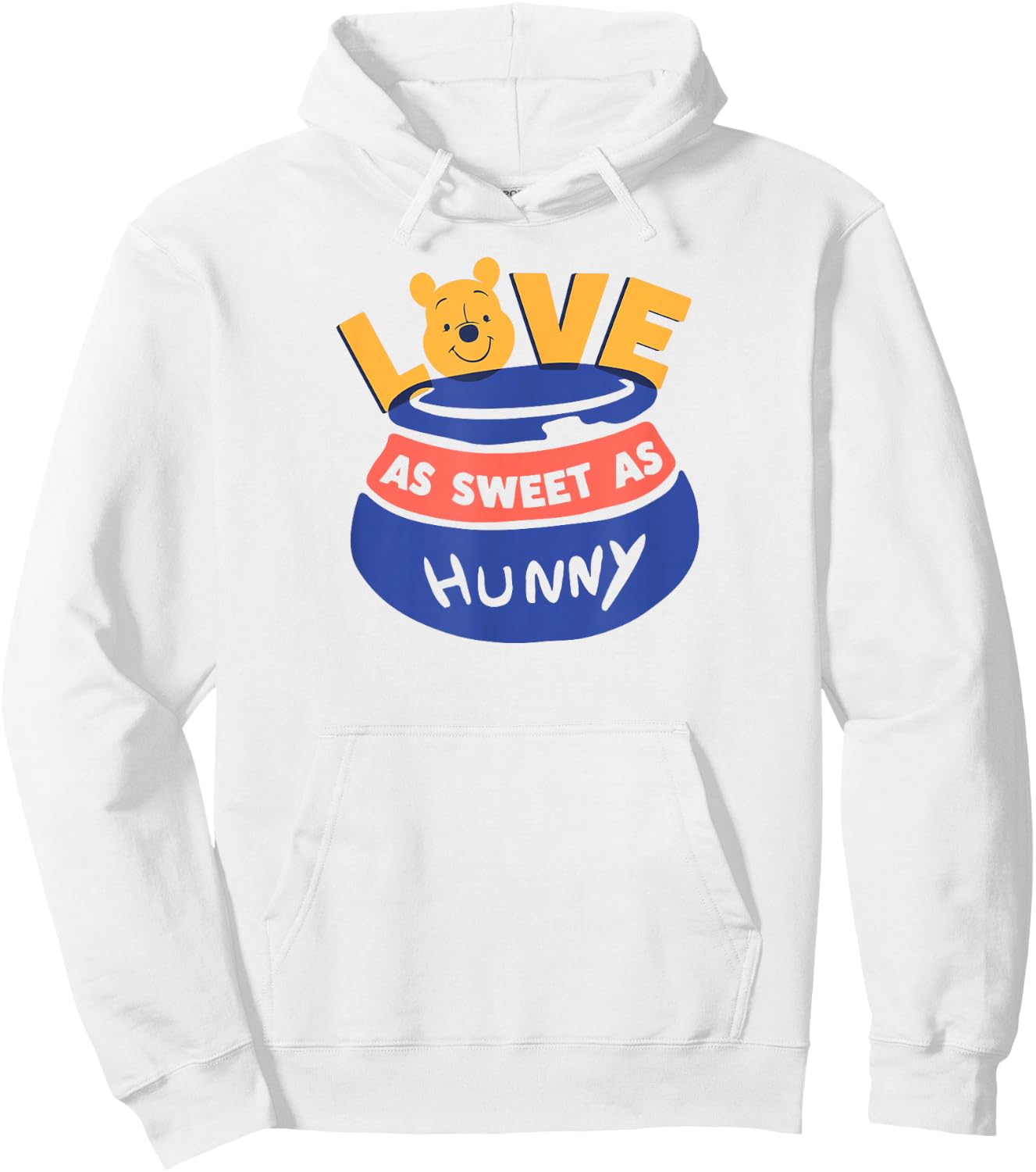Amazon Essentials Winnie the Pooh Love As Sweet As Hunny Valentine's Day Hoodie - Hoodie | White