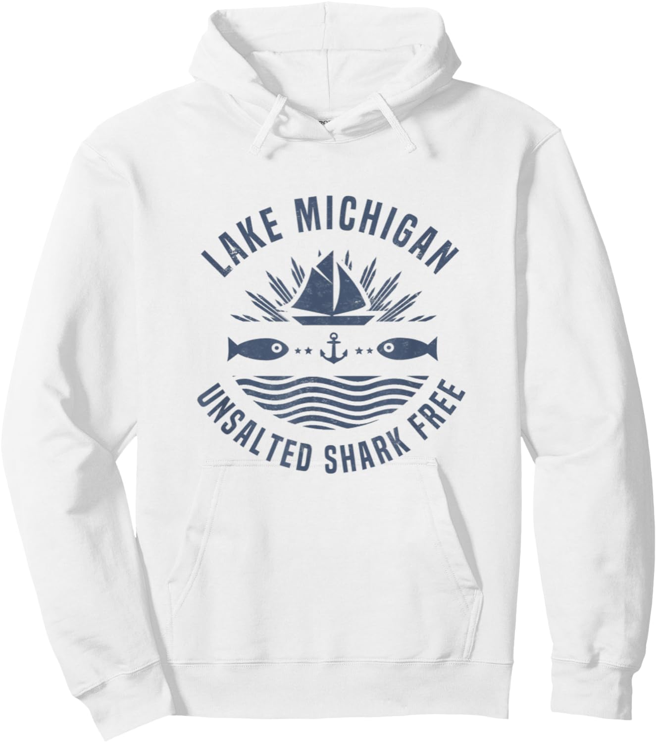 Lake Michigan Unsalted Shark Free shirt Great Lakes Gift Hoodie - Hoodie | White