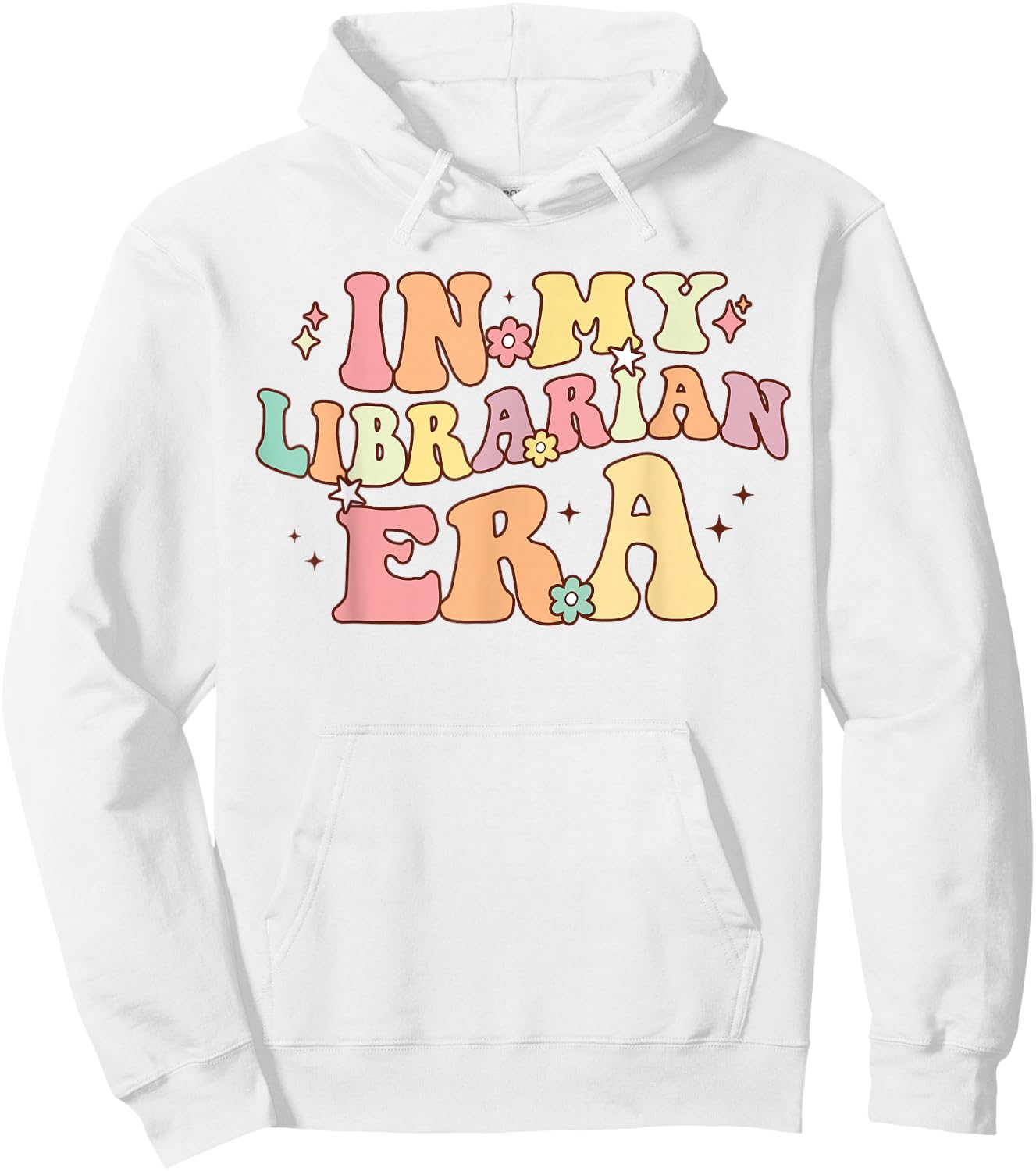 in My Librarian Era Retro Back to School Bookworm Book Lover Hoodie - Hoodie | White