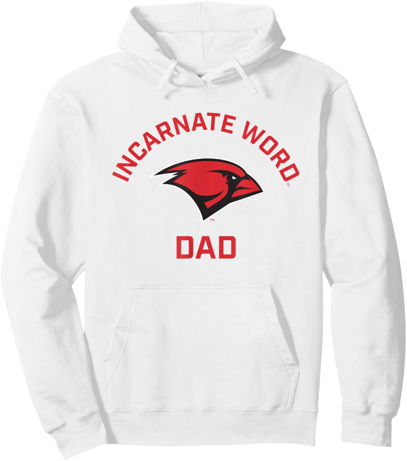 University of the Incarnate Word UIW Cardinals Arched Dad Hoodie - Hoodie | White