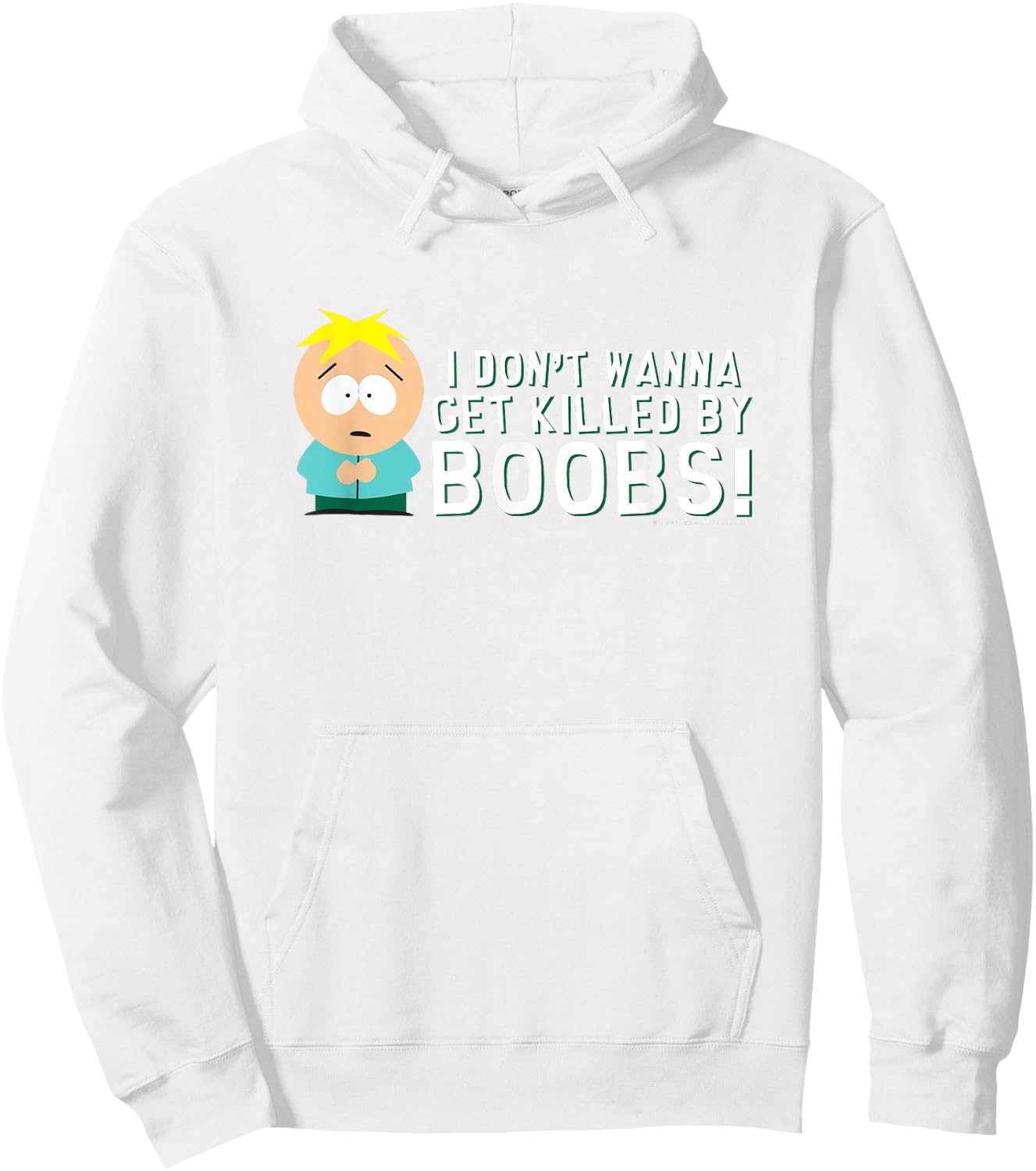 South Park Butters Killed By Boobs Hoodie - Hoodie | White