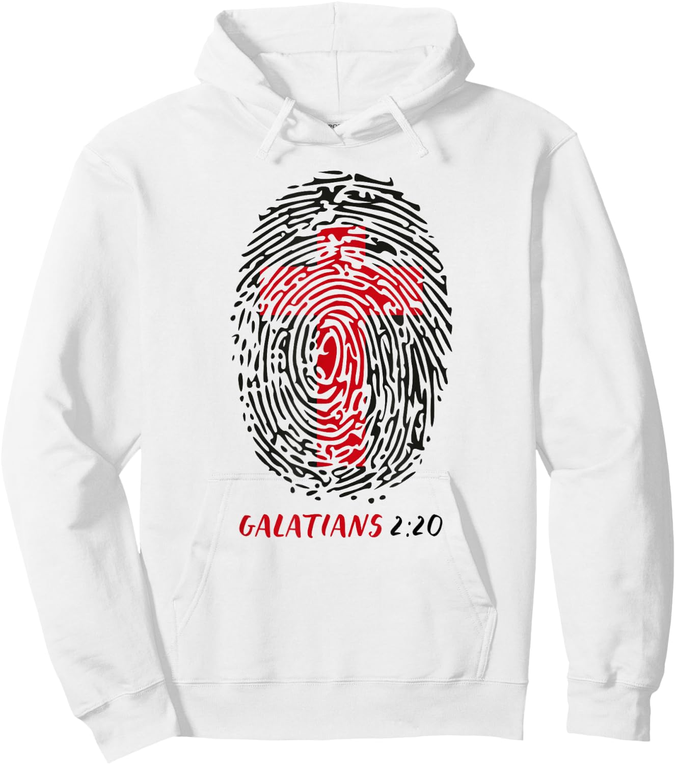 Galatians 2:20 - My Identity in Christ Cross in Thumbprint Hoodie - Hoodie | White