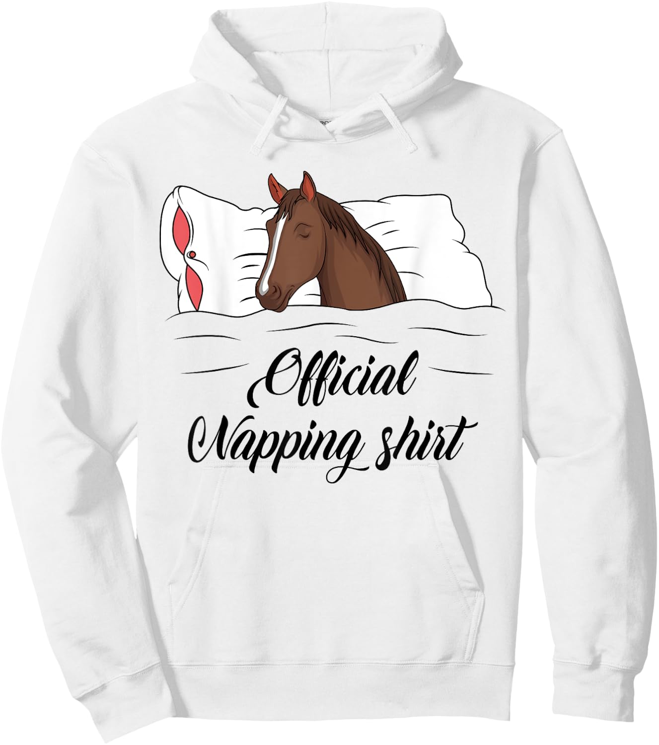 Sleeping Horse Lover Pyjamas Official Napping Hoodie - Hoodie | White
