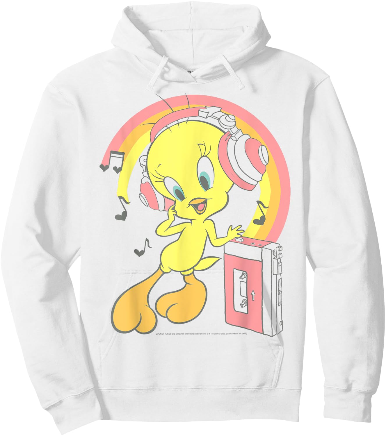 Looney Tunes Tweety Bird Music Rainbow Hoodie - Hoodie | White