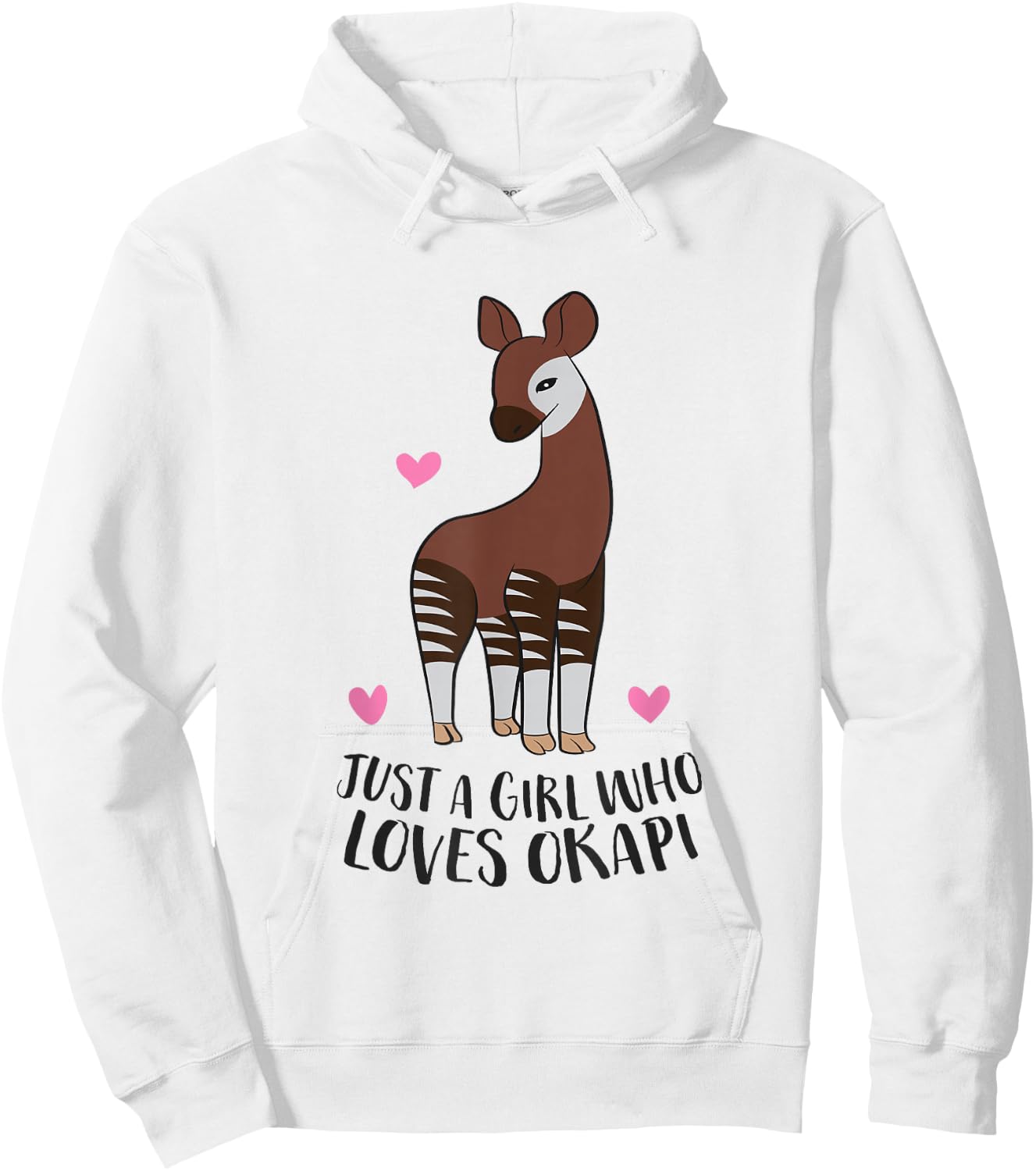 Cute Okapi Girl Just a Girl Who Loves Okapis Hoodie - Hoodie | White