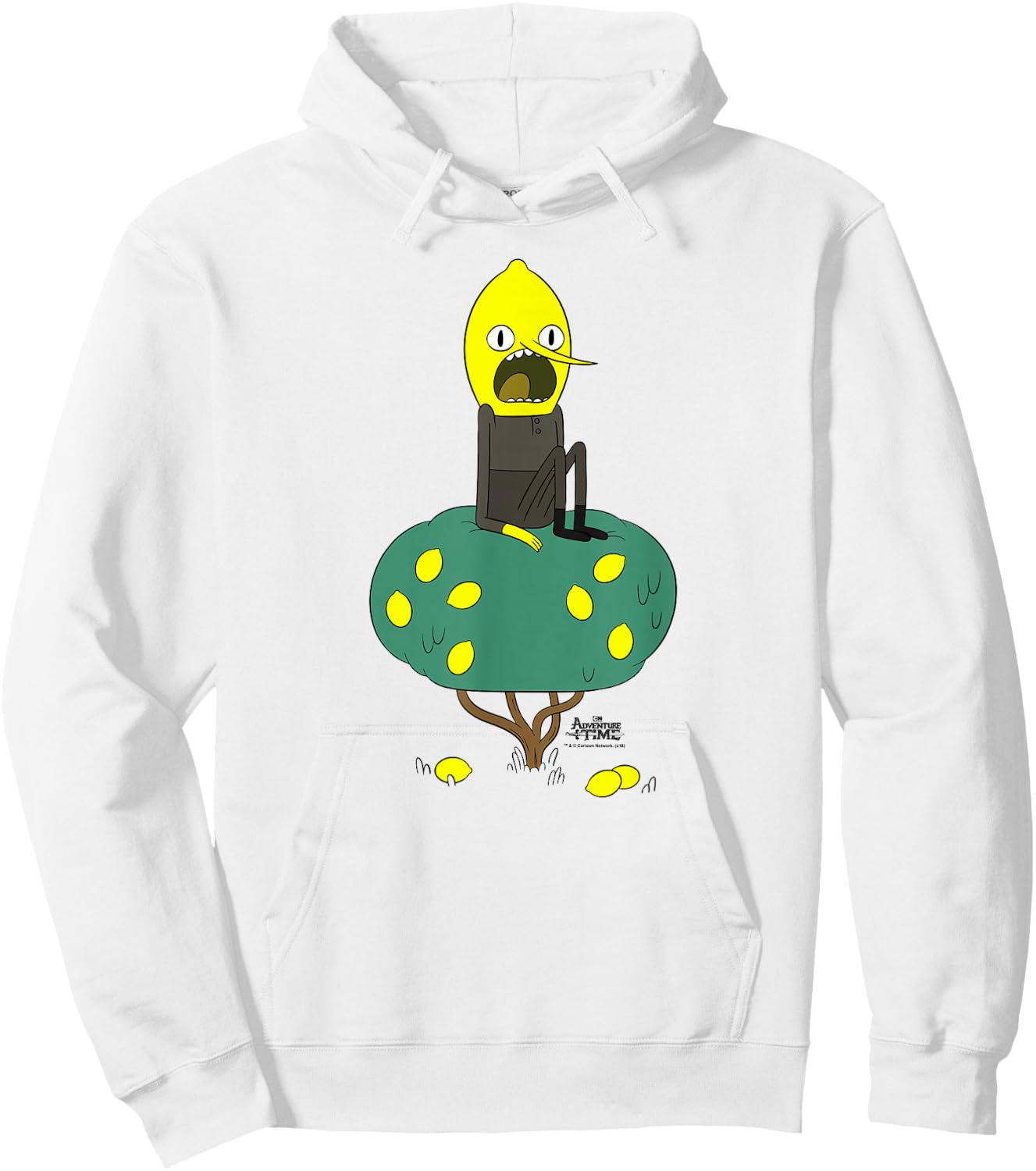 Cartoon Network Adventure Time Lemongrab Tree , Men's, Blue, Small, Short Sleeve, Classic Fit, Cotton 60% Polyester 40% Hoodie - Hoodie | White