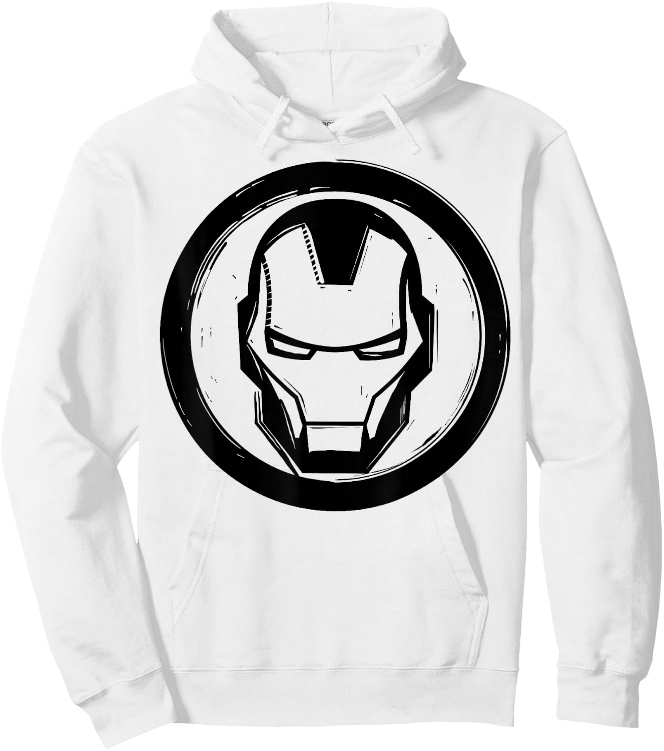 Marvel Iron Man Woodcut Logo Hoodie - Hoodie | White