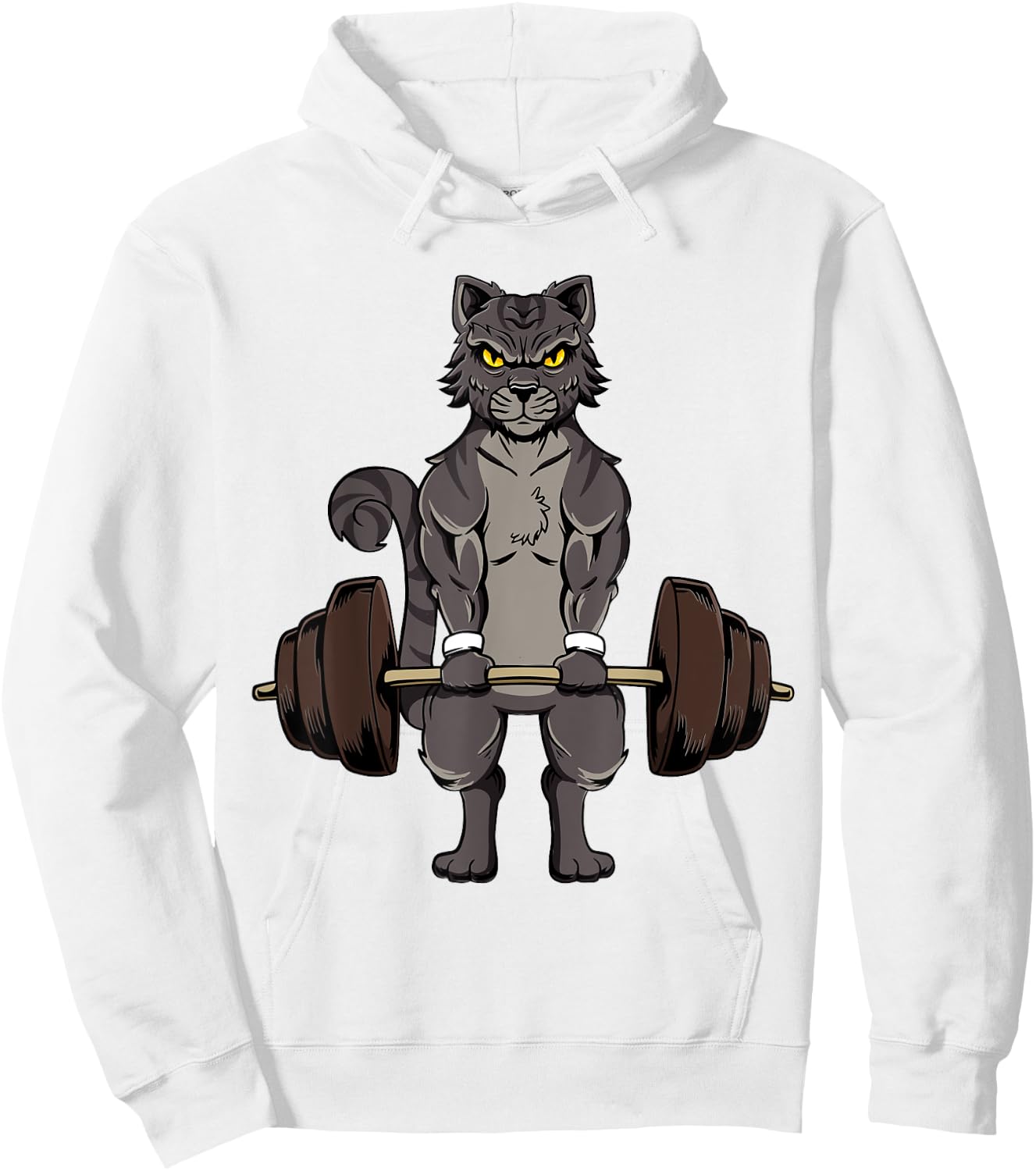 Deadlifting Cat Gym Workout Kitten Deadlifting Weightlifting Women Hoodie - Hoodie | White