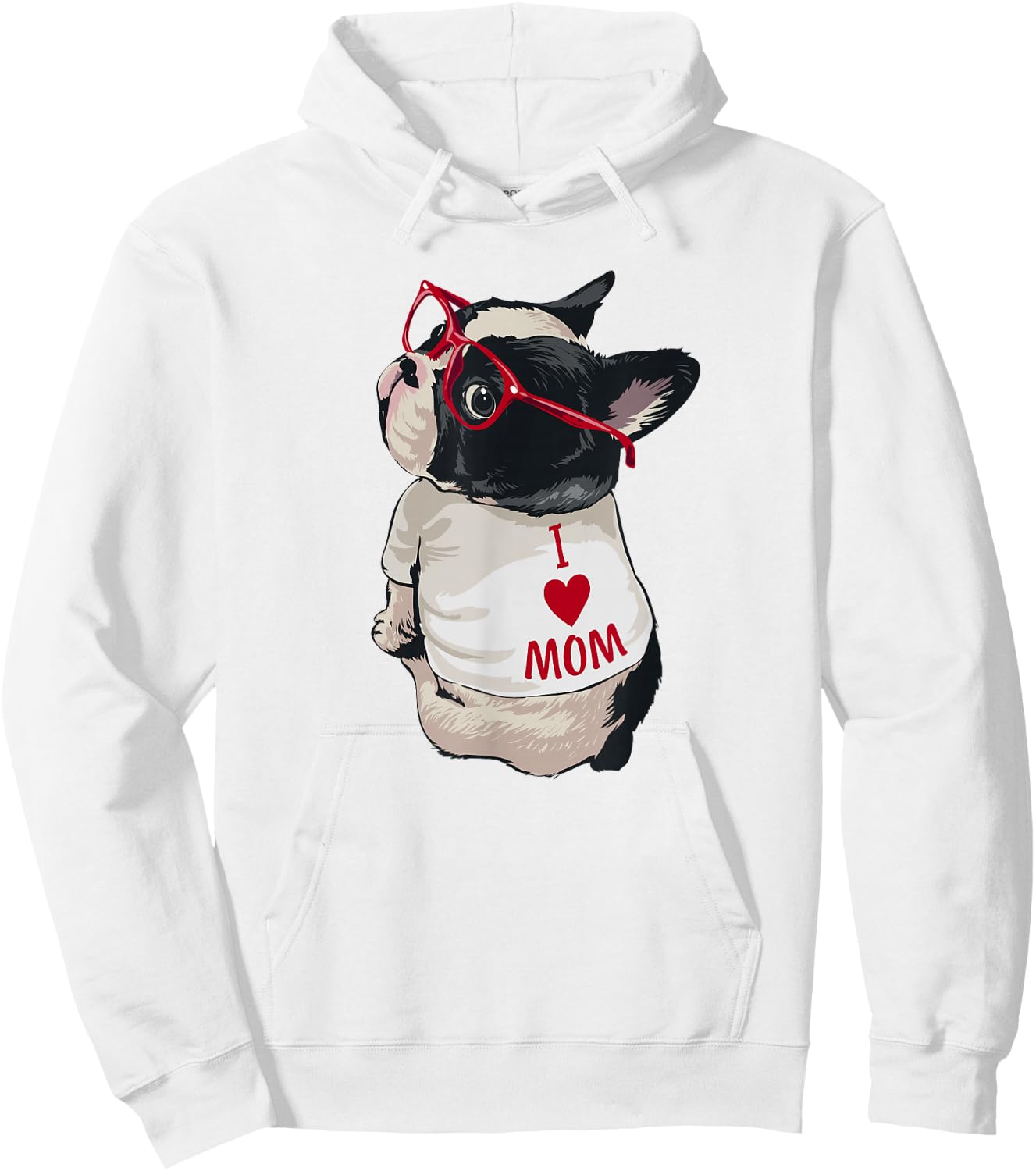 Girls I Heart Mom Love Mama Boston Terrier Dog Lover Hoodie - Hoodie | White
