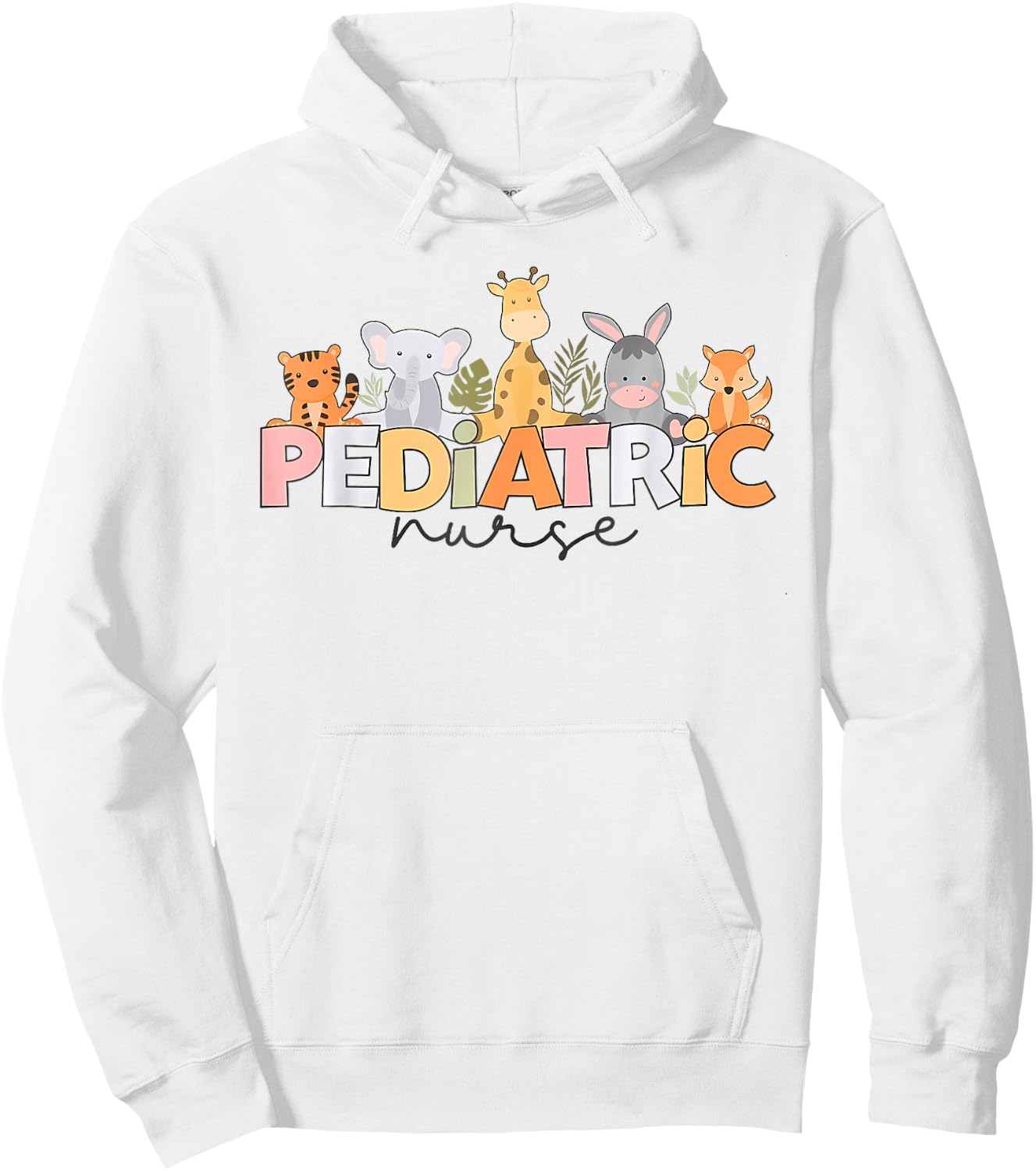 Pediatric Nurse Animal Safari Zoo Peds Nurse Nursing Hoodie - Hoodie | White