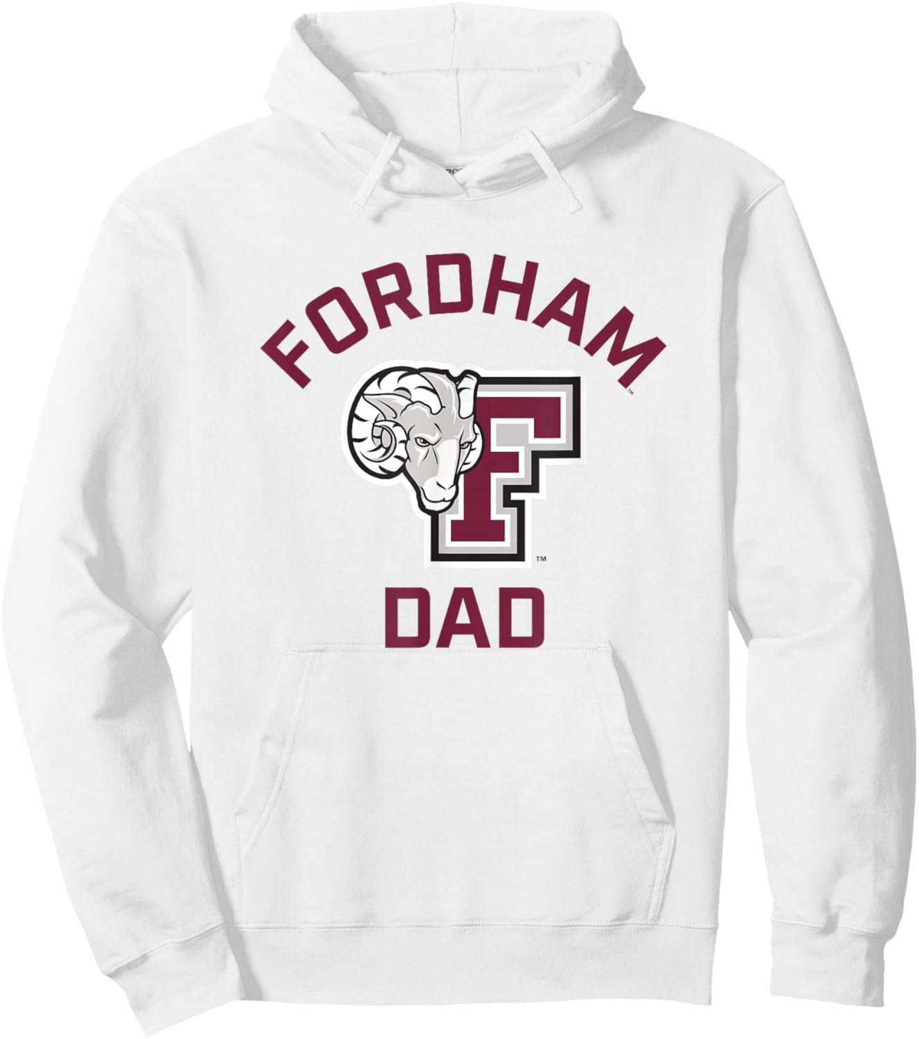 Fordham University Rams Arched Dad Hoodie - Hoodie | White