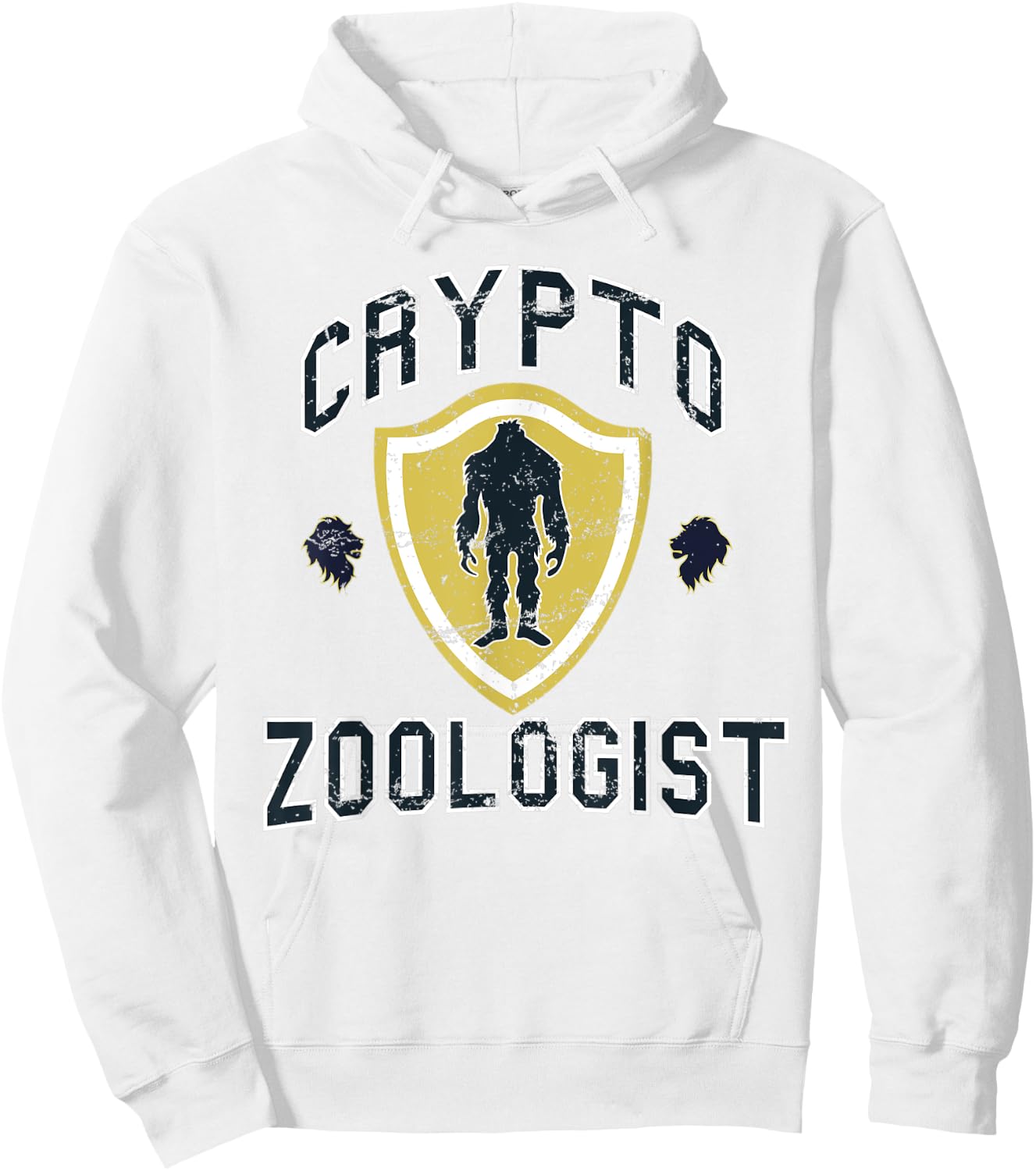 Cryptozoologist Crypto Zoology Bigfoot College Hoodie - Hoodie | White