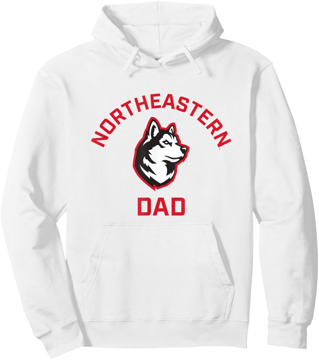 Northeastern University NEU Huskies Arched Dad Hoodie - Hoodie | White