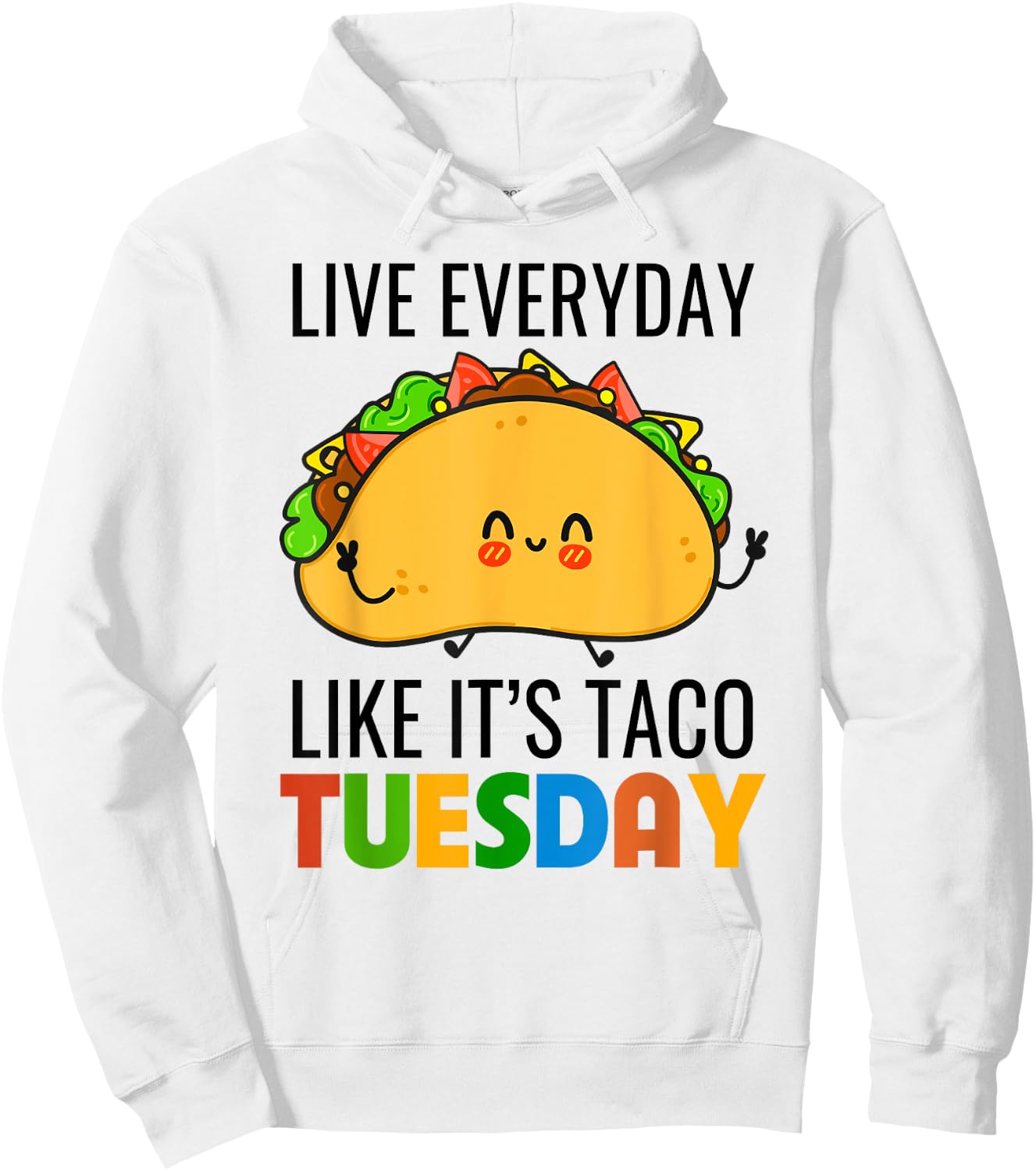 Funny Everyday Like Taco Tuesday Cute Taco Kids Boys Girls Hoodie - Hoodie | White