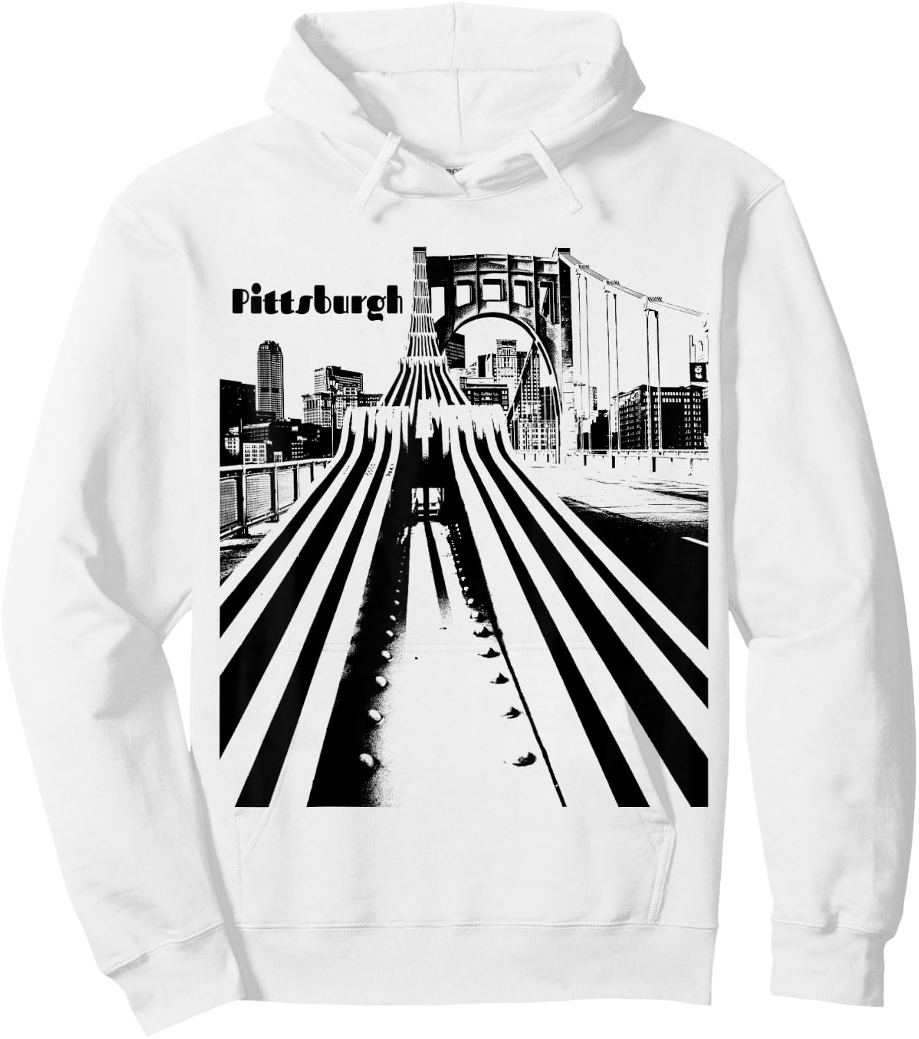 Pittsburgh City Skyline Bridge Steel City Pennsylvania 412 Hoodie - Hoodie | White