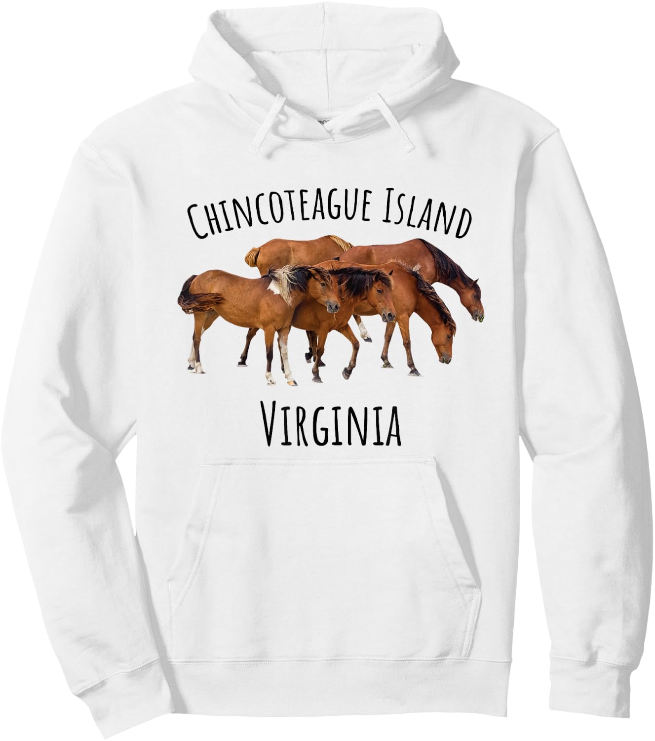 Chincoteague Island Virginia Horse Assateague Pony Hoodie - Hoodie | White