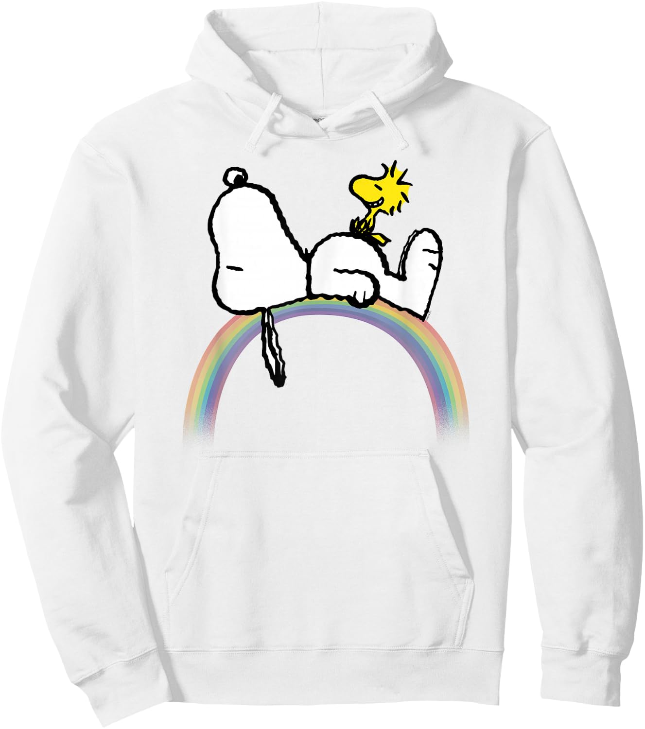 Peanuts Snoopy Woodstock Rainbow Hoodie - Hoodie | White
