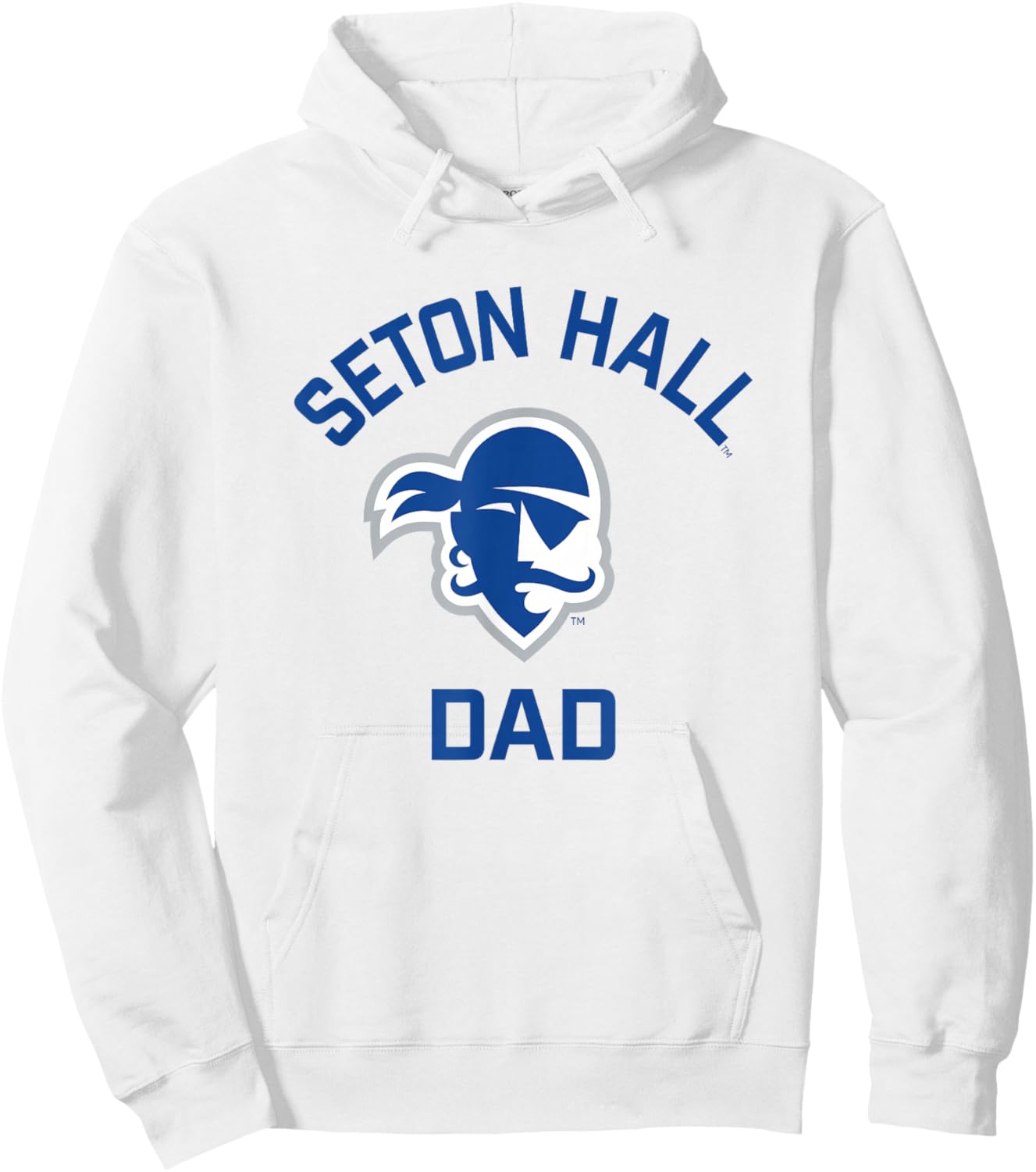 Seton Hall University SHU Pirates Arched Dad Hoodie - Hoodie | White