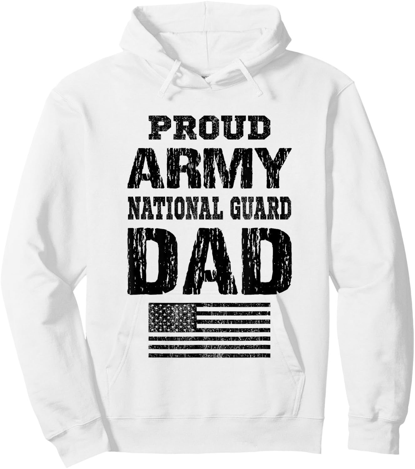 Vintage Proud Army National Guard Dad U.S Military Gift Hoodie - Hoodie | White