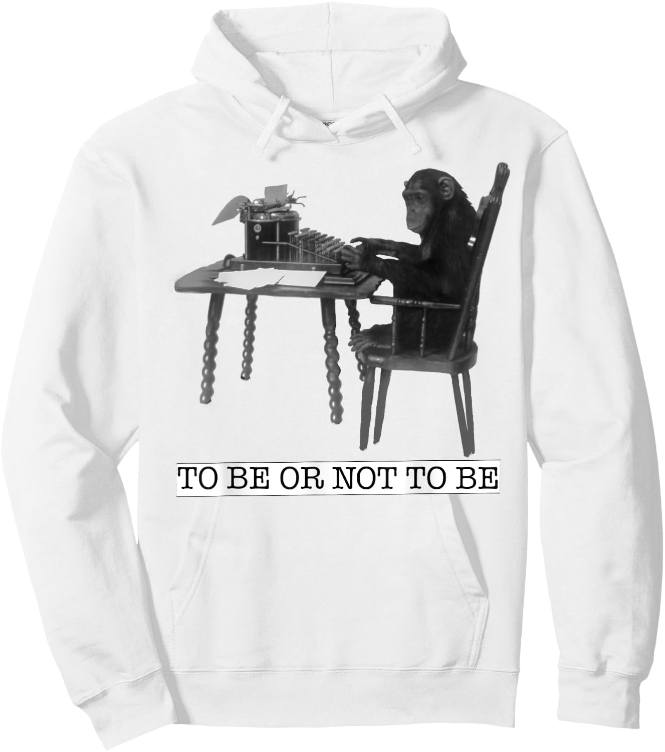 Infinite Monkey Theorem Monkey on Typewriter Maths Geek Hoodie - Hoodie | White