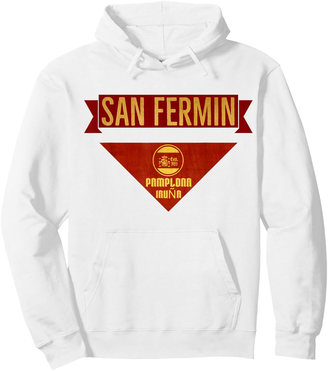 San Fermin Scarf - Pampolna Bull Run Costume Hoodie - Hoodie | White