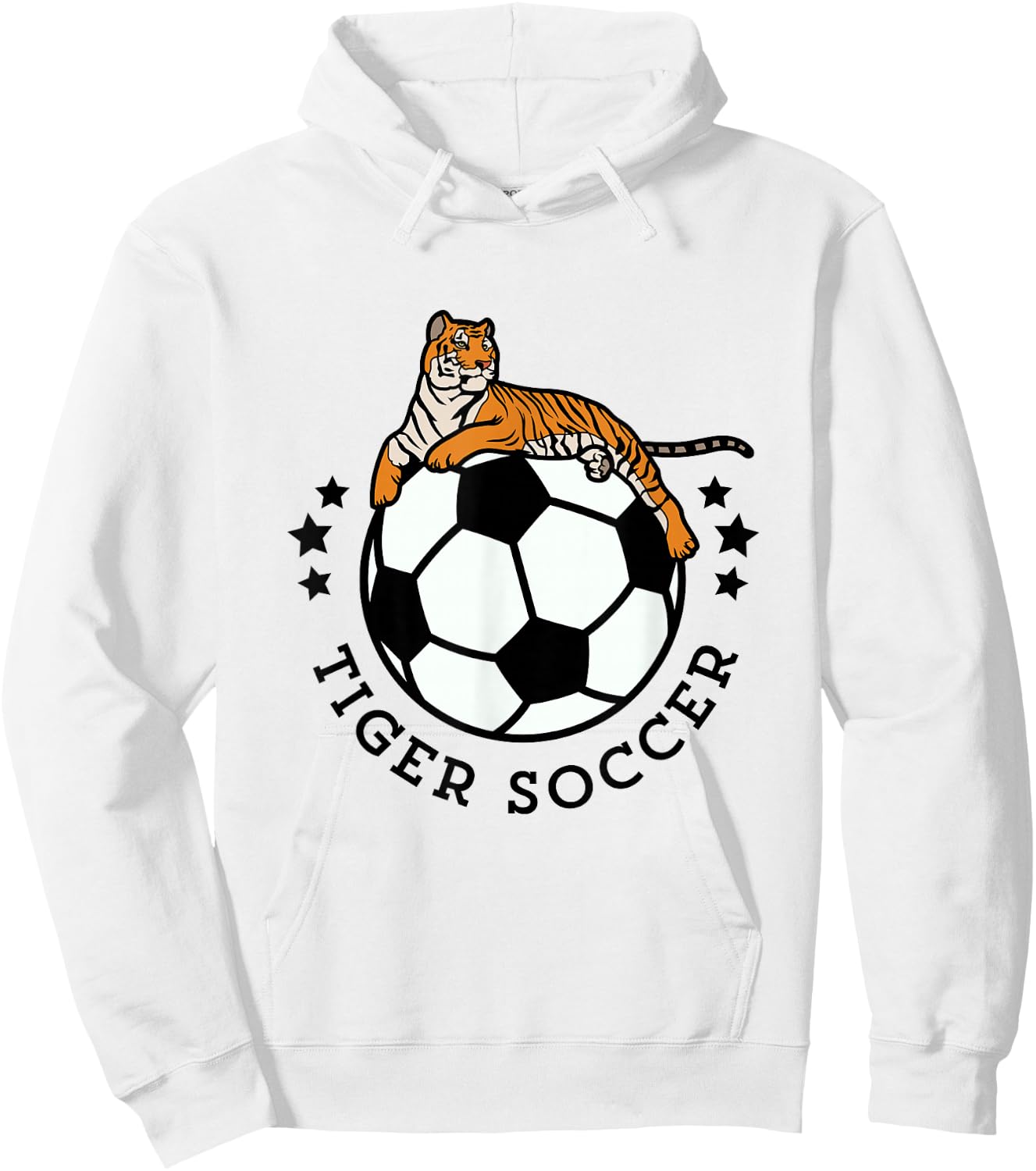 Soccer Sport Tiger, Team Soccer Apparel, Soccer Athletics Hoodie - Hoodie | White