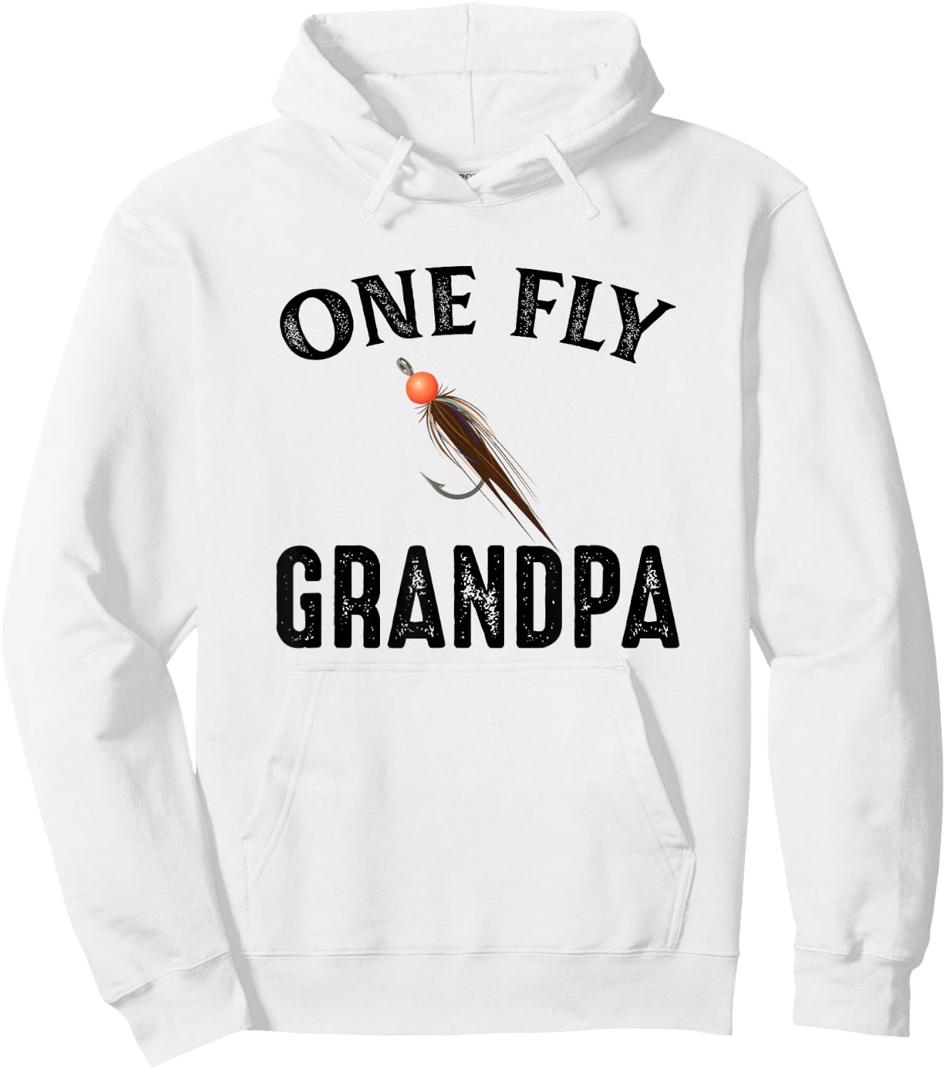 One Fly Grandpa Funny Fishing Gift Grandpa Hoodie - Hoodie | White