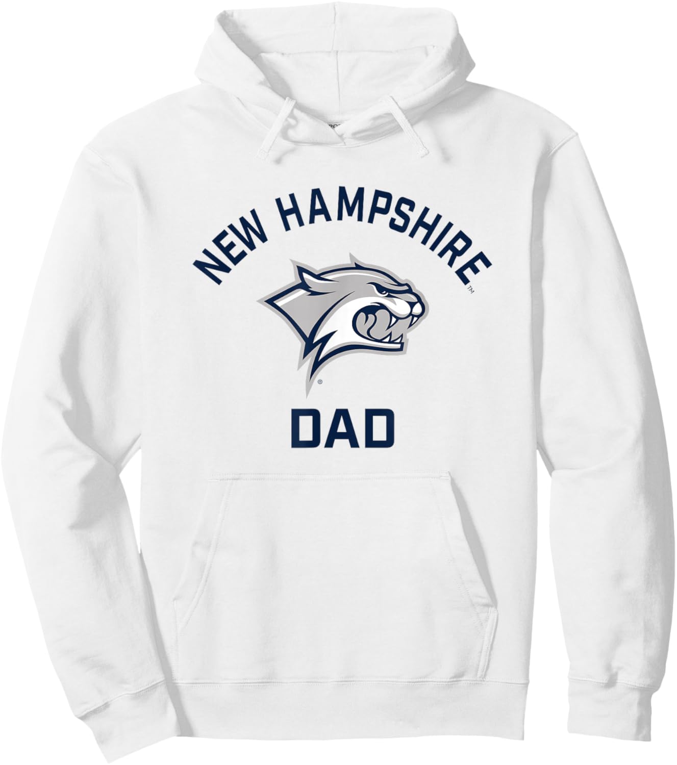 University of New Hampshire UNH Wildcats Arched Dad Hoodie - Hoodie | White