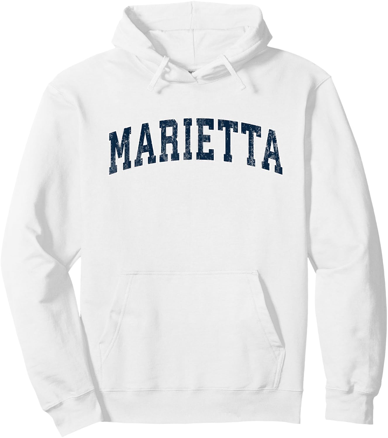 Marietta Ohio OH Vintage Sports Design Navy Design Hoodie - Hoodie | White