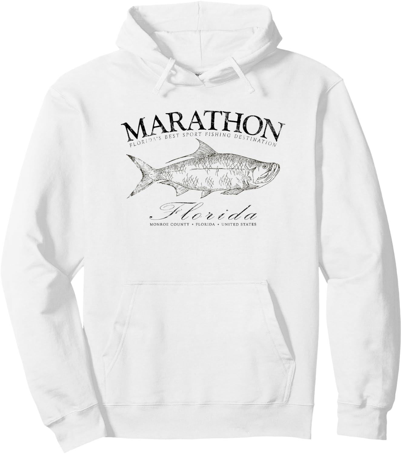 Marathon Tarpon Fishing in Monroe County Florida Hoodie - Hoodie | White