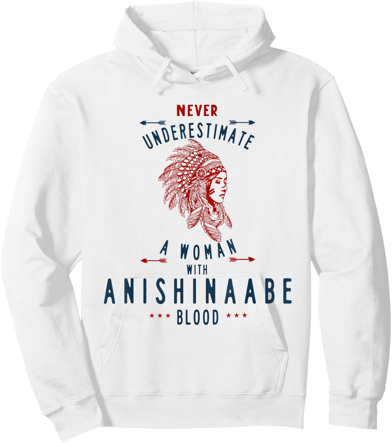 Anishinaabe Native American Indian Woman No Underestimate Hoodie - Hoodie | White