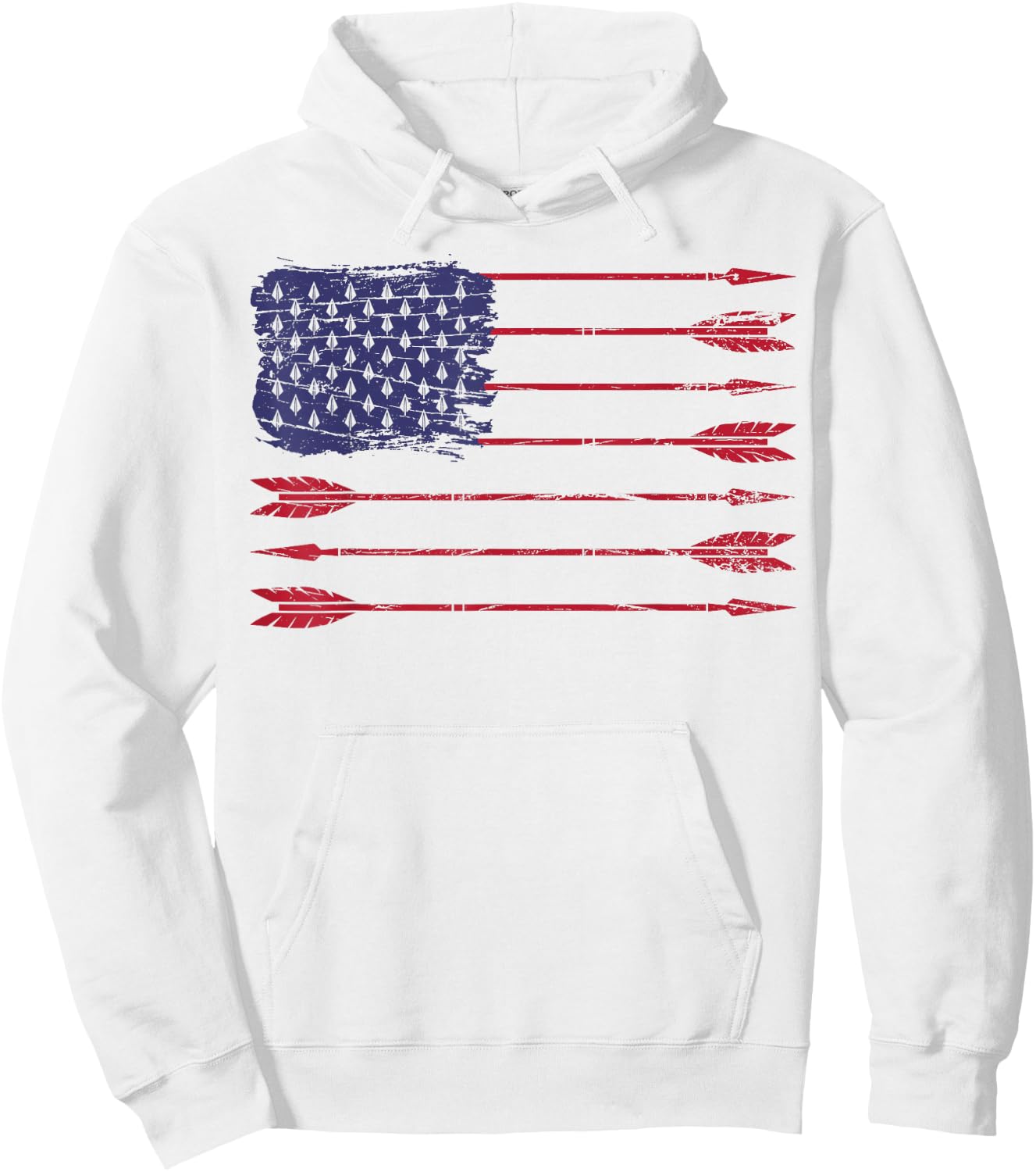 American Flag Arrow Archery Bowhunting Gifts Archer Hunter Hoodie - Hoodie | White