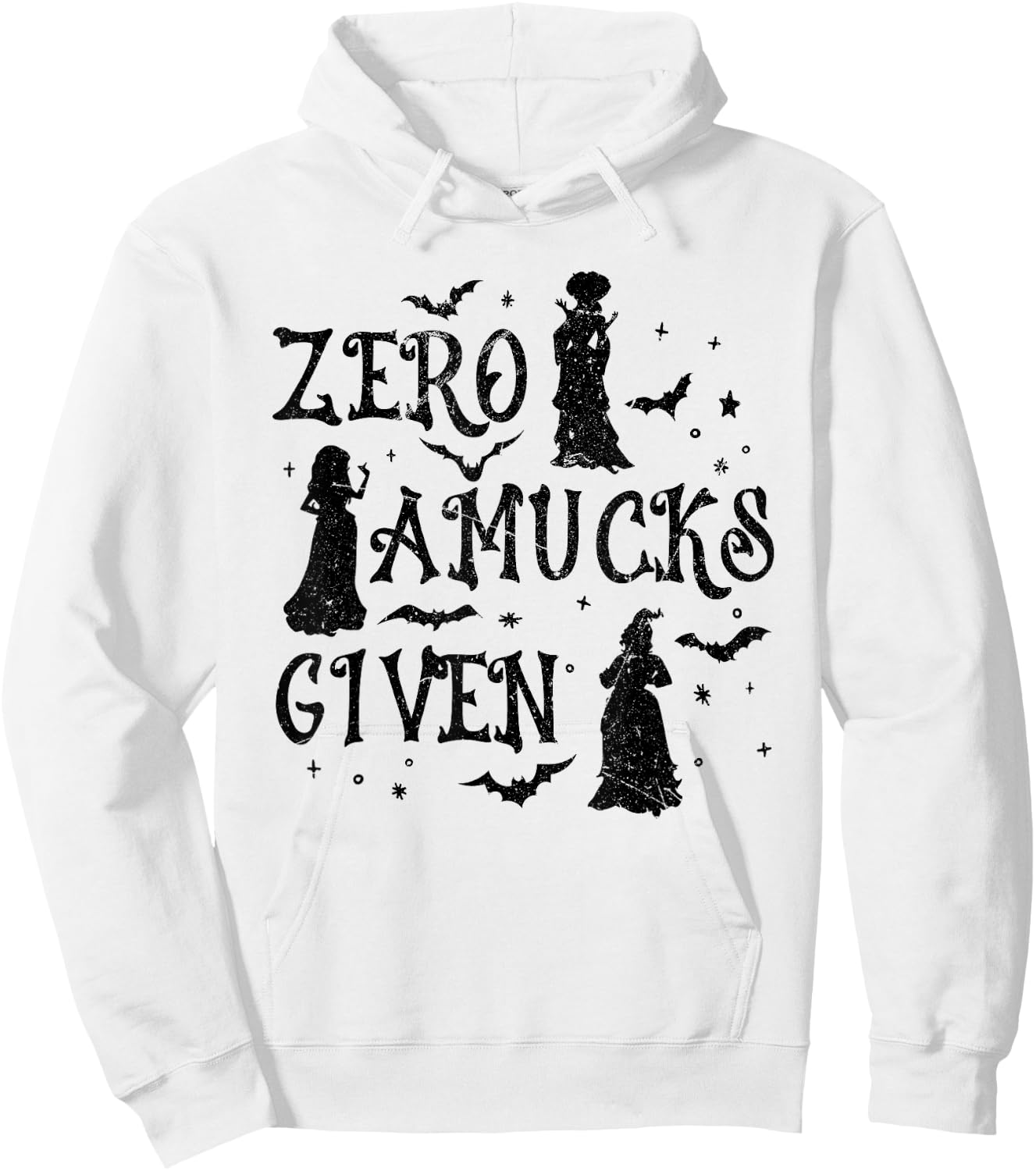 Zero Amucks Given Witches Bats Halloween Hoodie - Hoodie | White