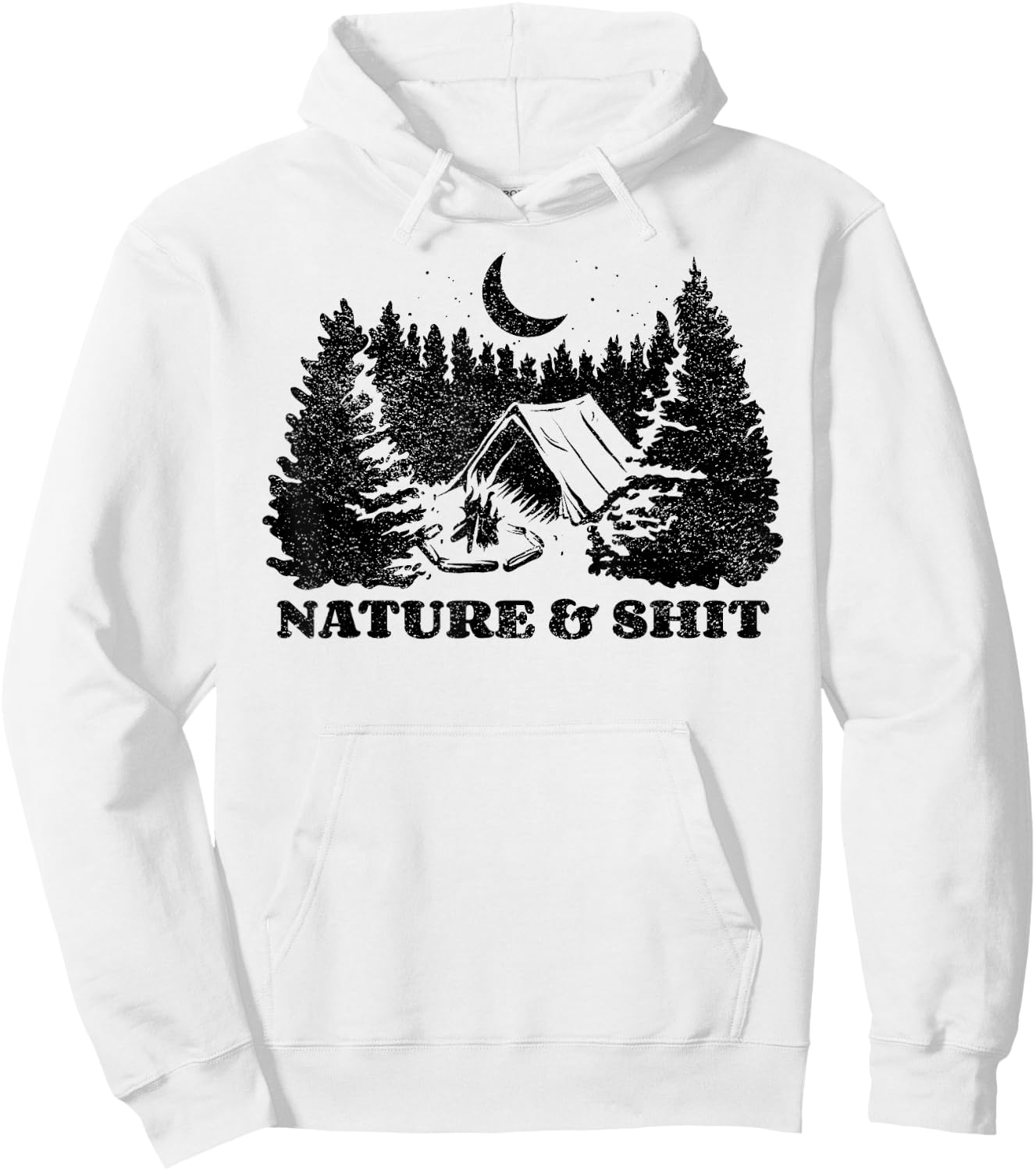 Funny Outdoors Nature & Shit Forest Hoodie - Hoodie | White