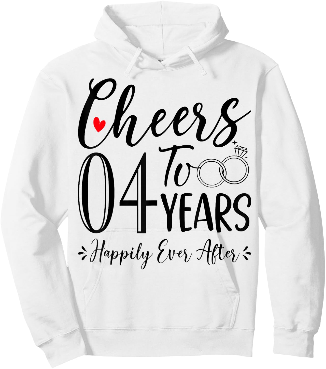 Cheers To 4 Years - 4th Wedding Anniversary Husband Wife Hoodie - Hoodie | White
