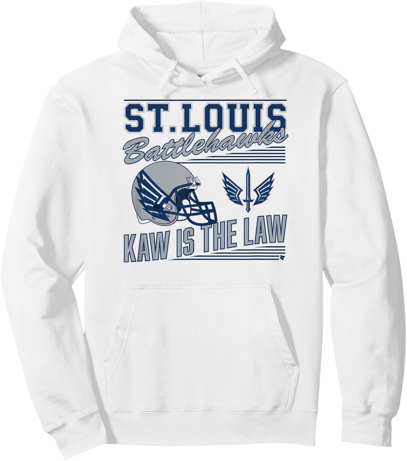 St. Louis Battlehawks - Retro Kaw is The Law (White) - UFL Hoodie - Hoodie | White