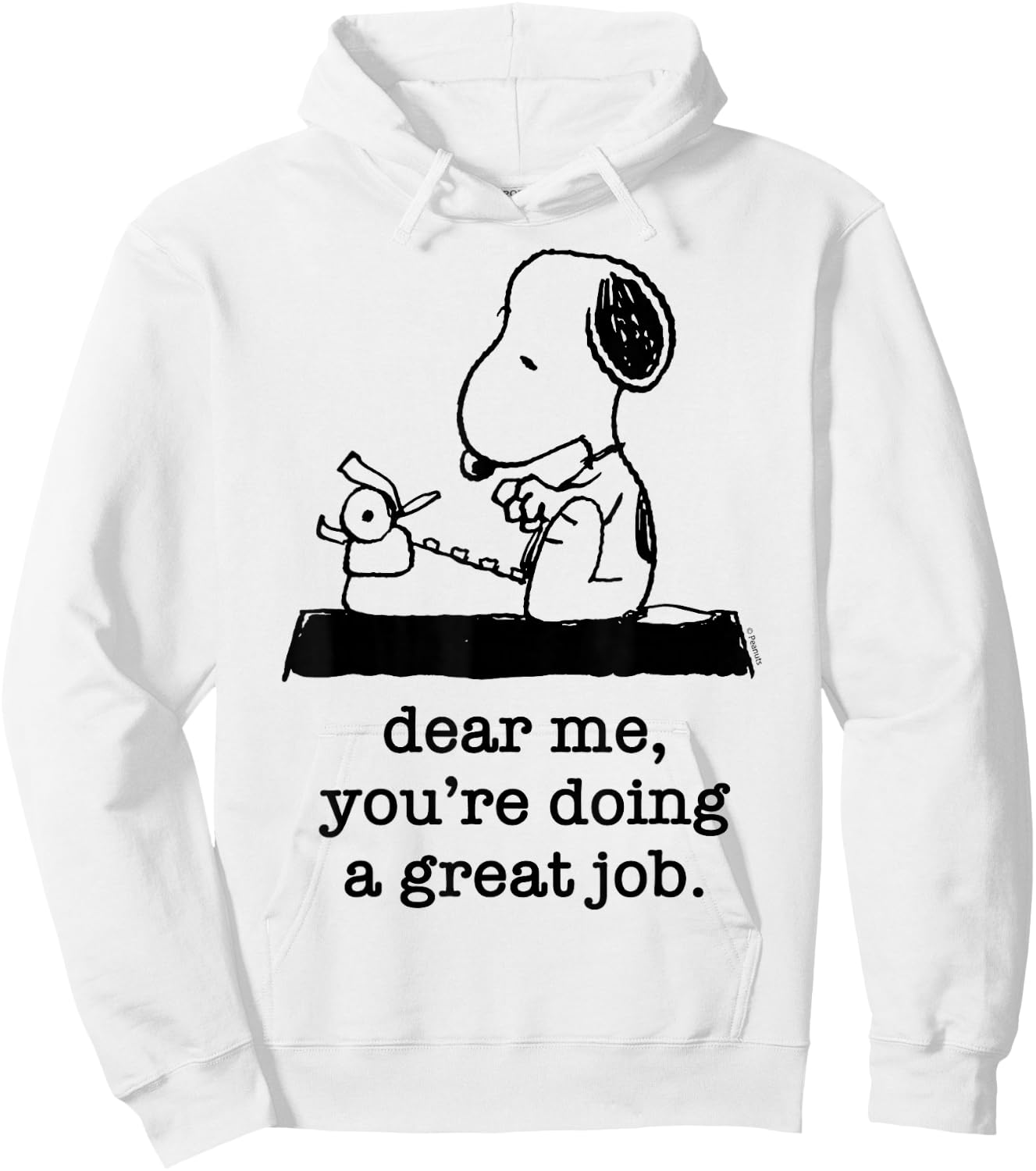 Peanuts - Snoopy Typewriter Dear Me You're Doing A Great Job Hoodie - Hoodie | White