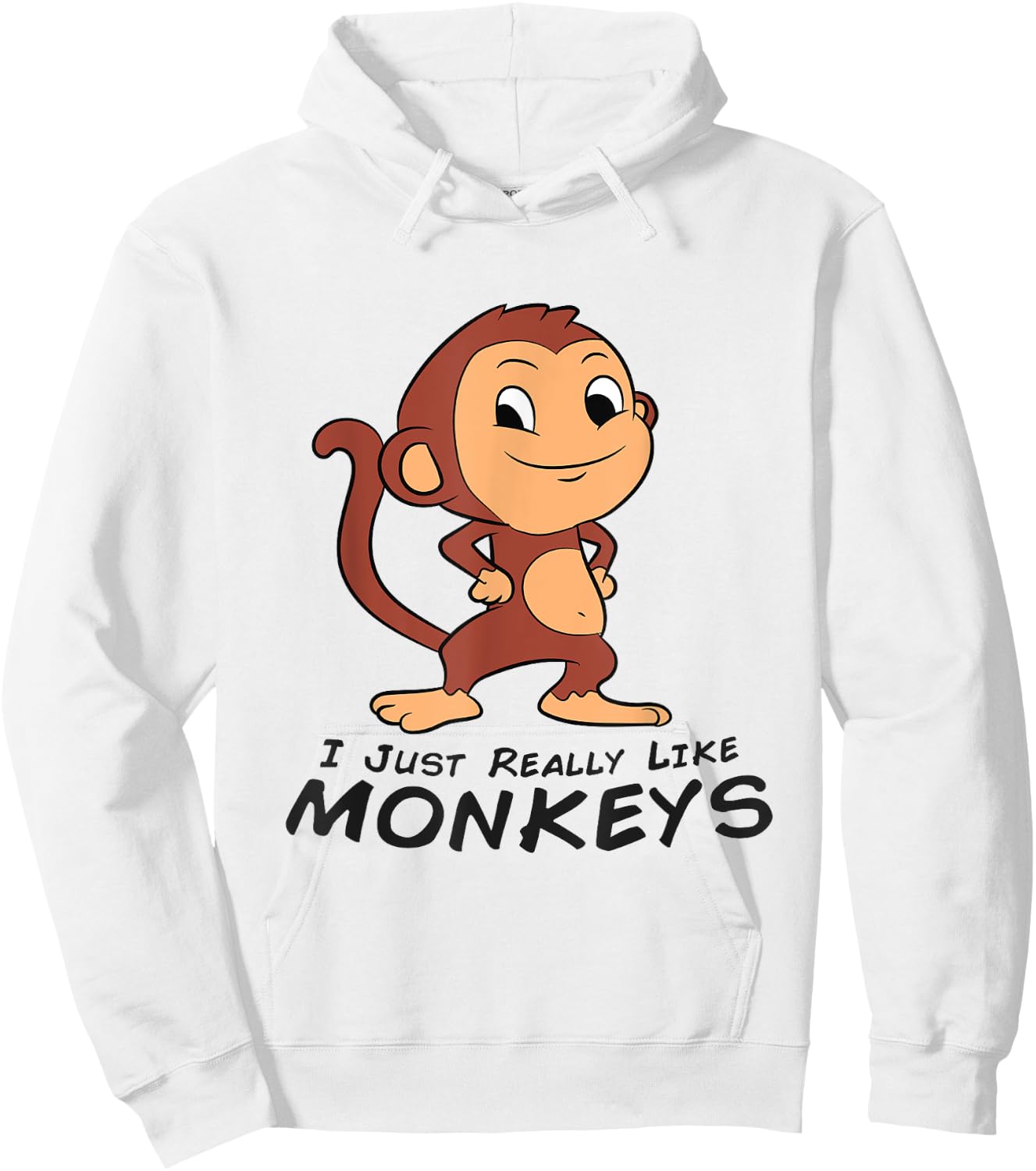 I Just Really Like Monkeys Cute Monkey Hoodie - Hoodie | White